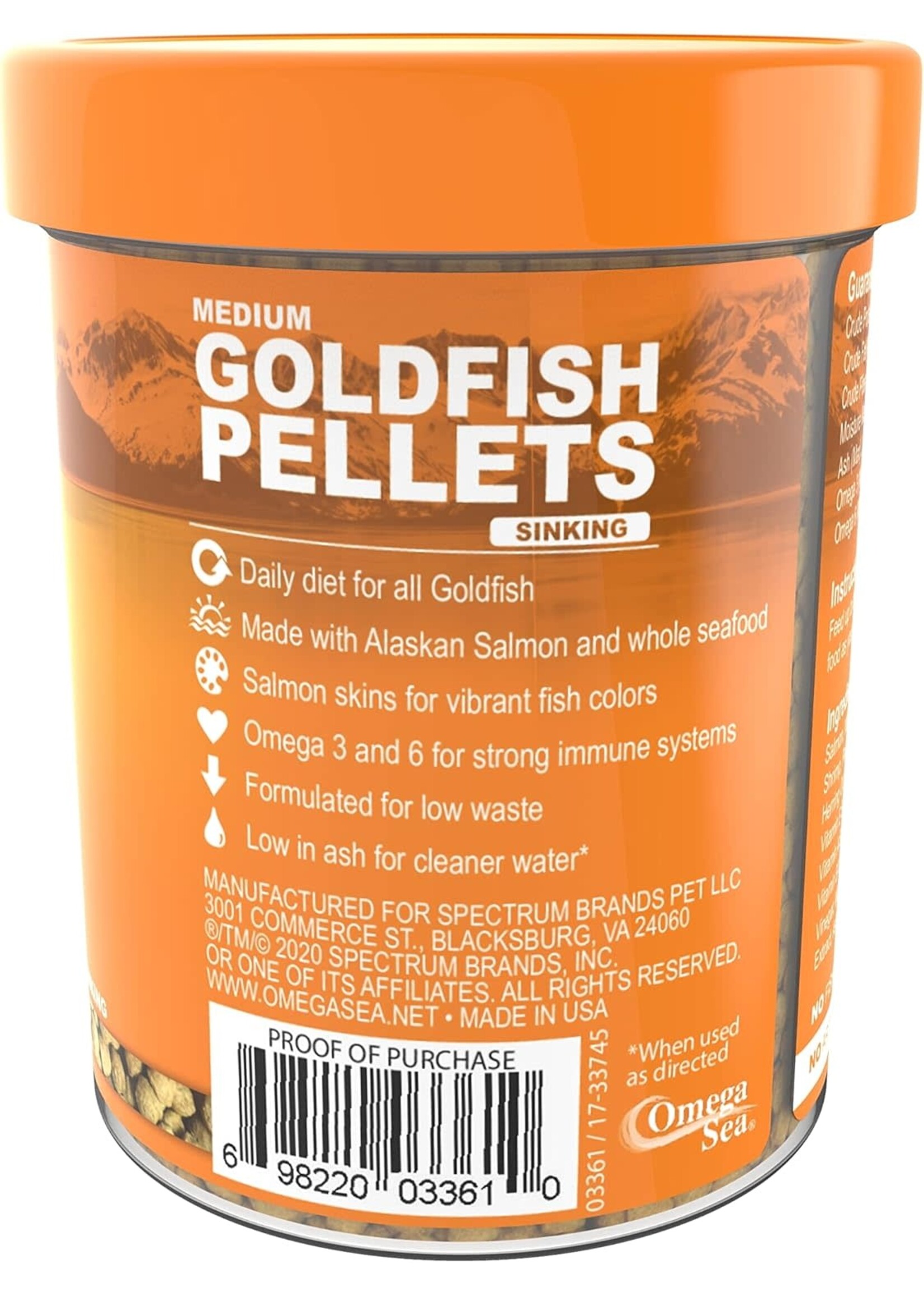 Omega One Aquatics GOLDFISH PELLET M 4.2 OZ