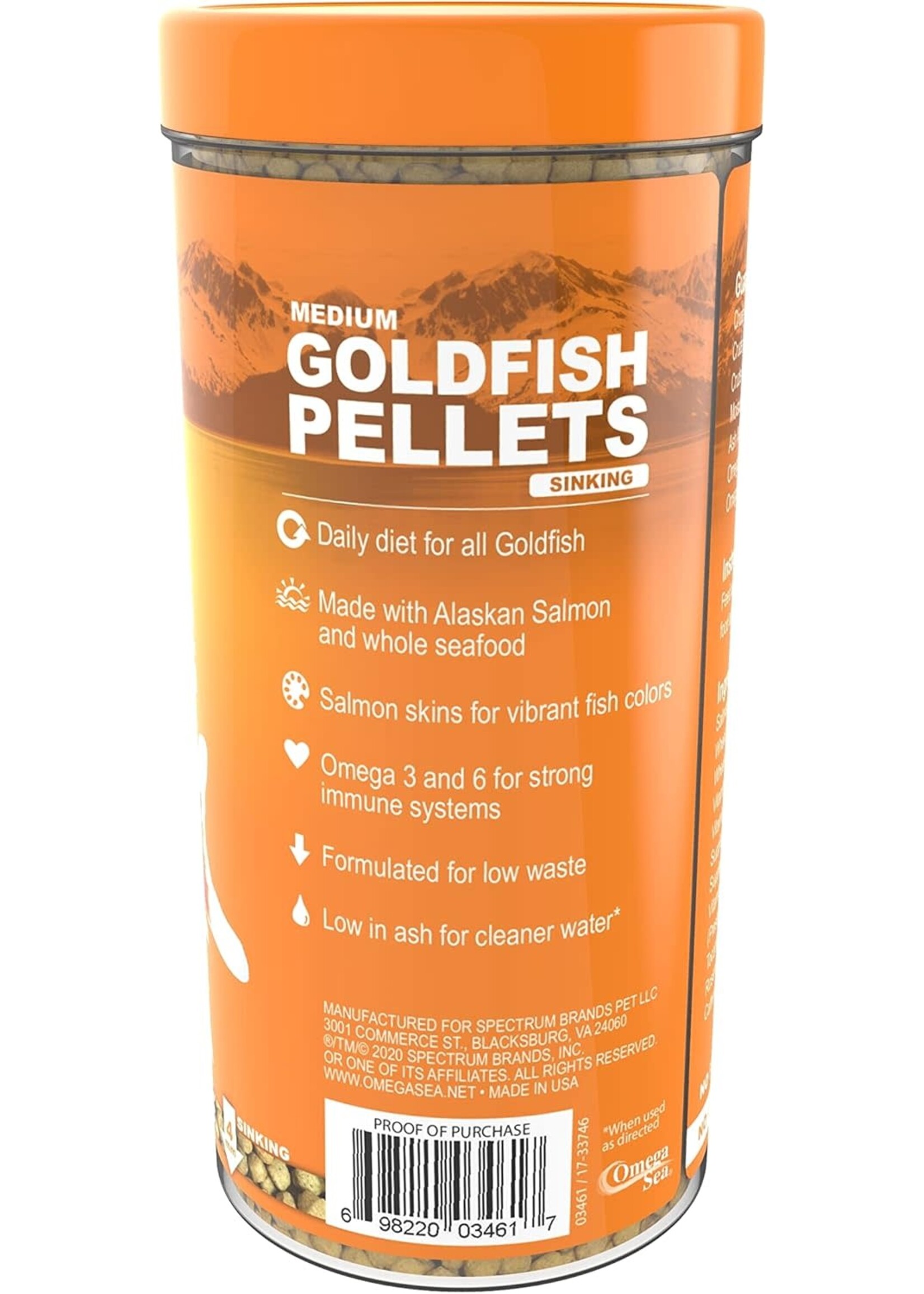 Omega One Aquatics GOLDFISH PELLET M 8 OZ