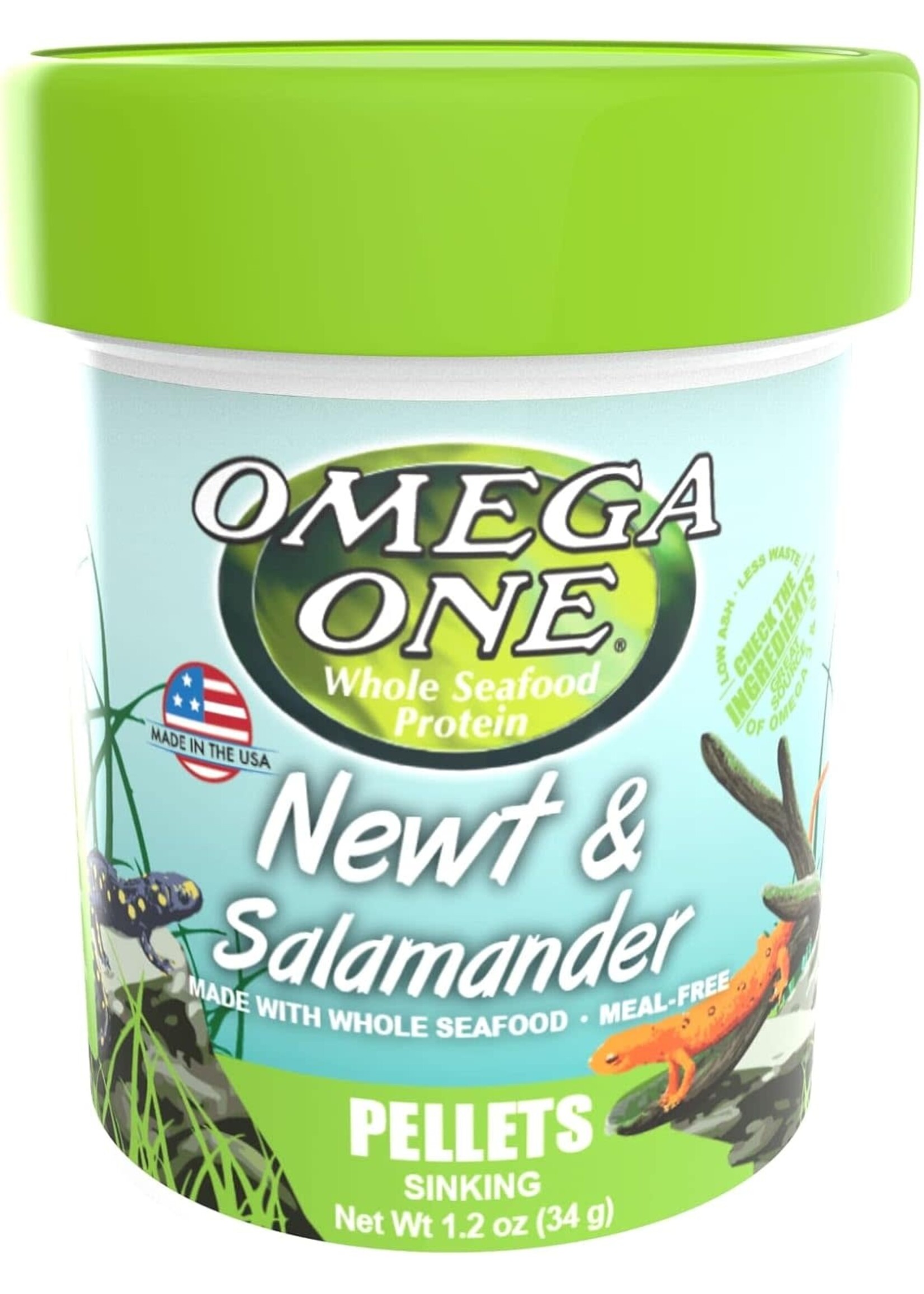 Omega One Aquatics NEWT & SALAMANDER PELLET 1.2 OZ