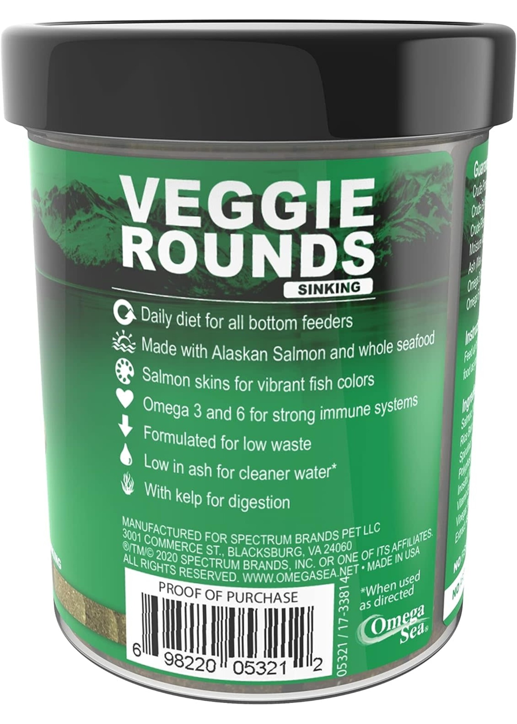 Omega One Aquatics VEGGIE ROUNDS 4 OZ