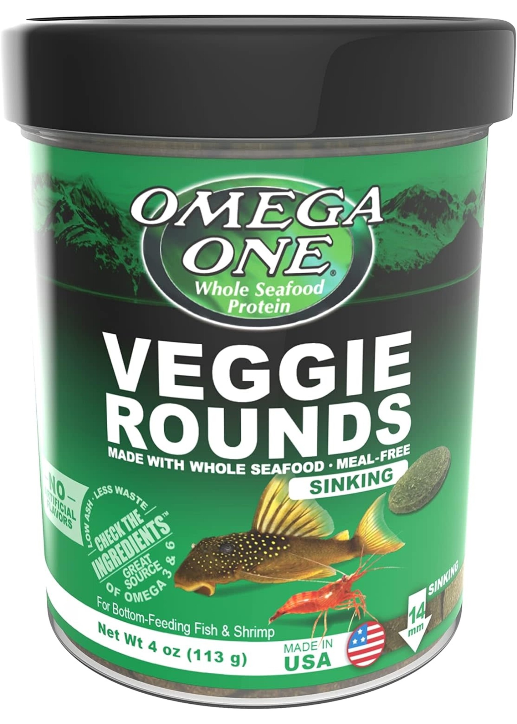 Omega One Aquatics VEGGIE ROUNDS 4 OZ