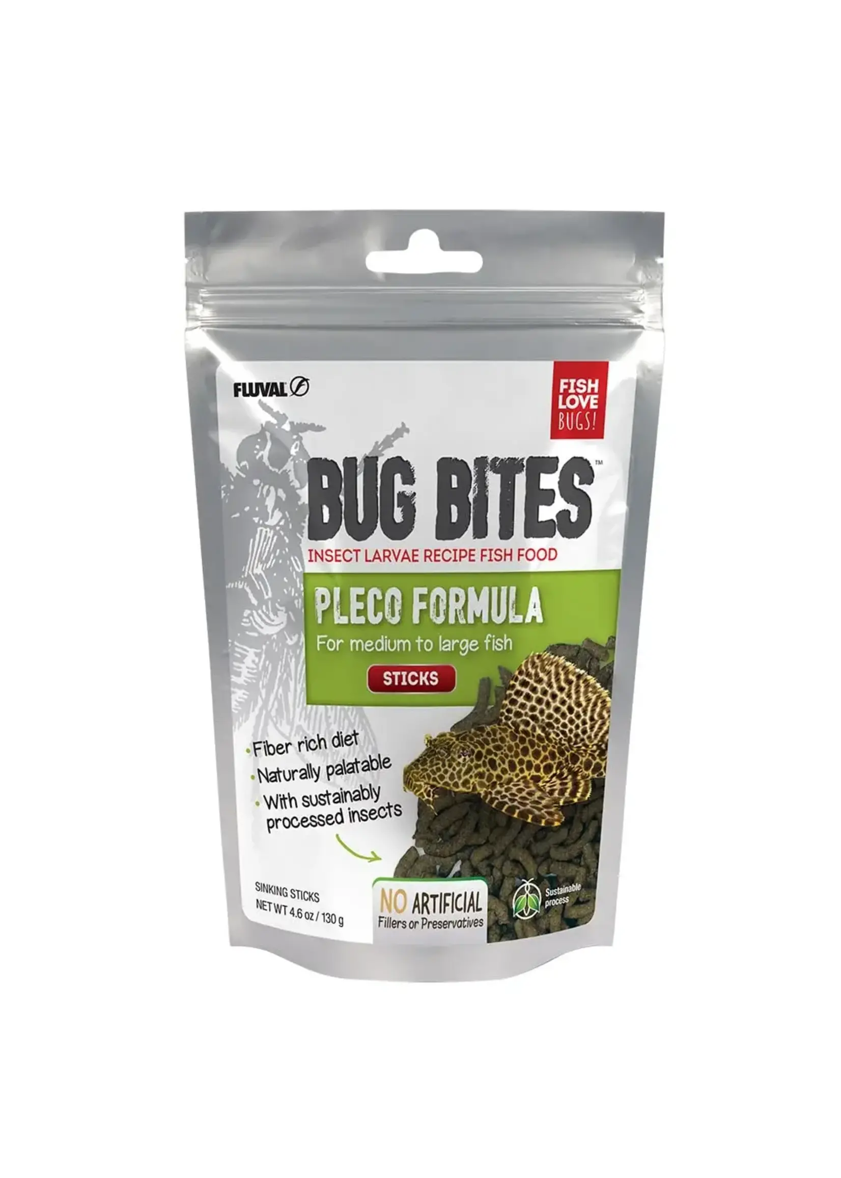 Fluval BUG BITES BOTTOM FEEDER STICKS PLECO 4.6 OZ