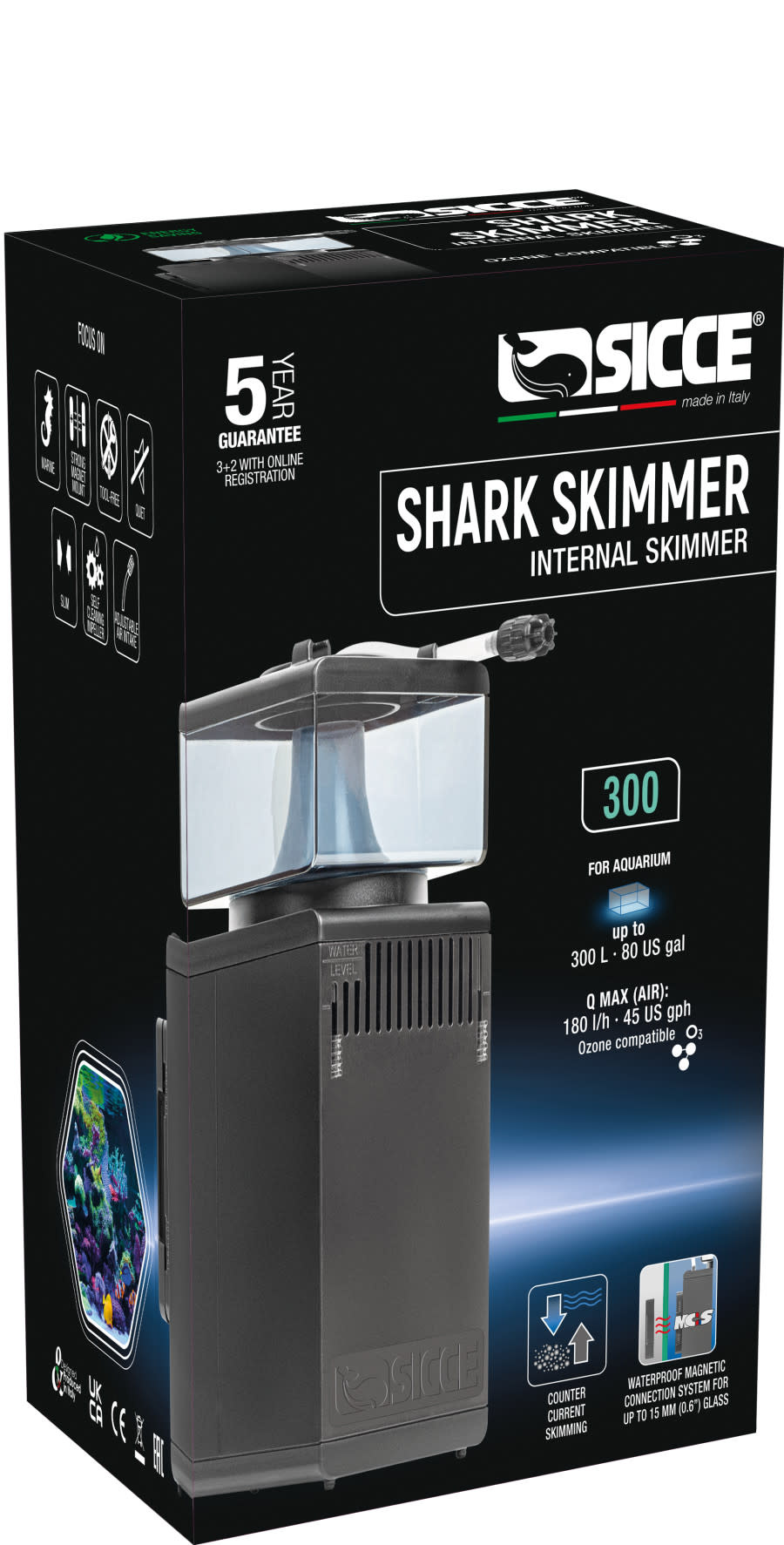 SICCE SHARK SKIMMER INTERNAL SKIMMER 300 - The Hidden Reef, Inc
