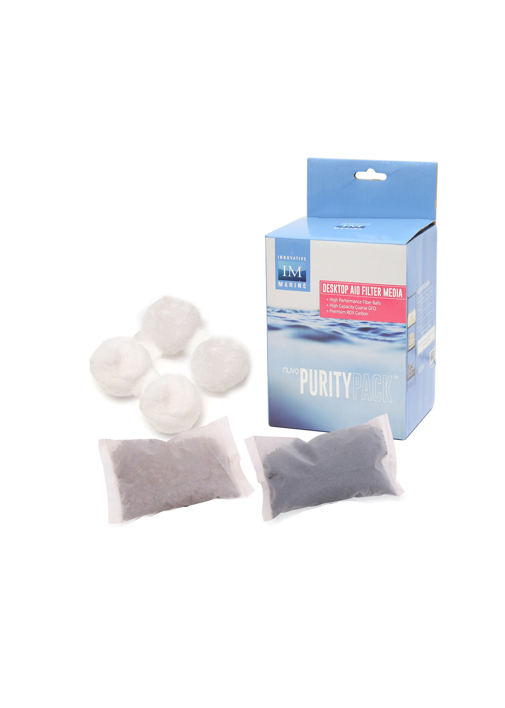 Innovative Marine NUVO AQUARIUM PURITYPACK DESKTOP 1 CARBON, 1 FIBERBALL, 1 GFO