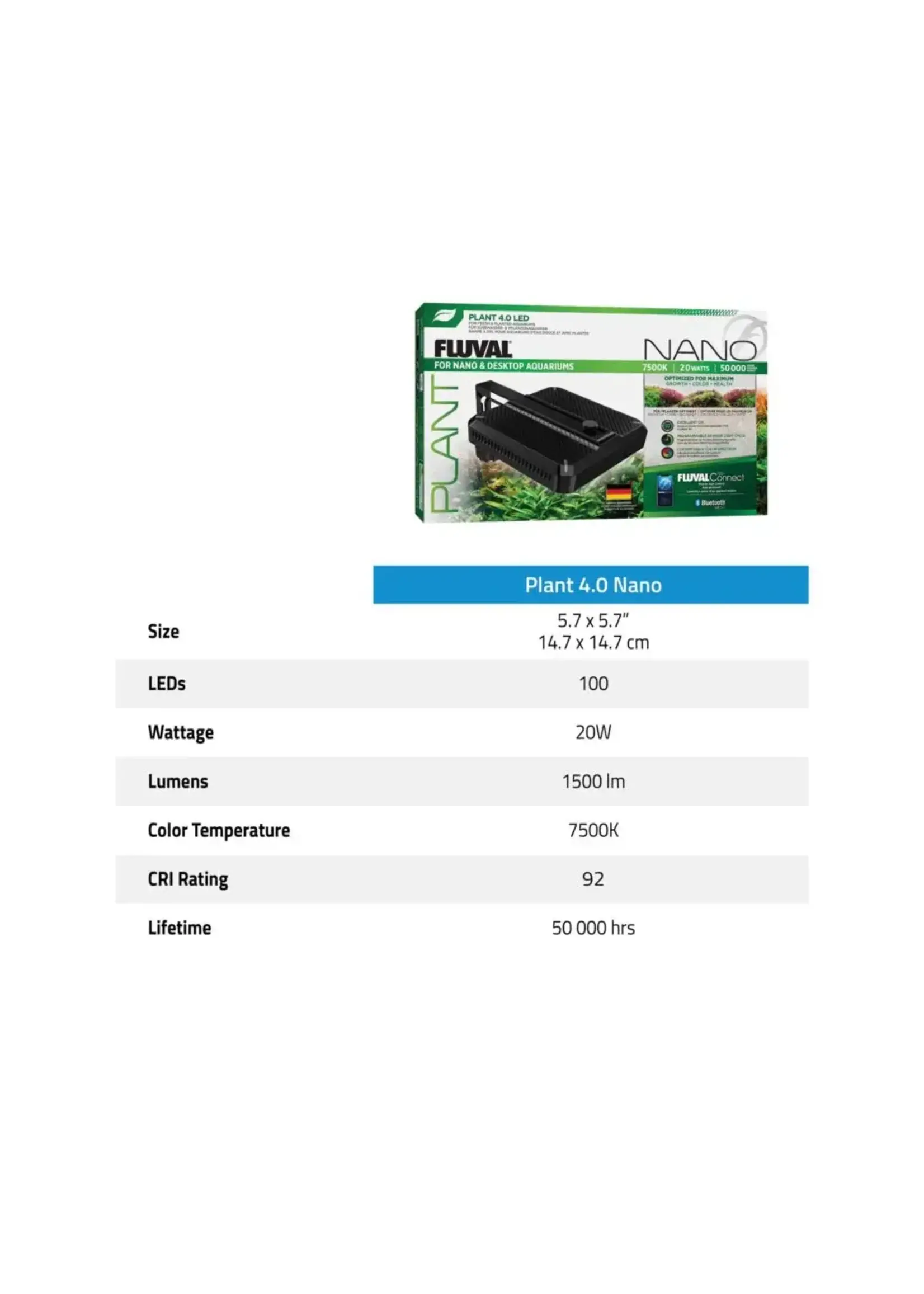 Fluval NANO PLANT 4.0 LED WITH BLUETOOTH 20 W