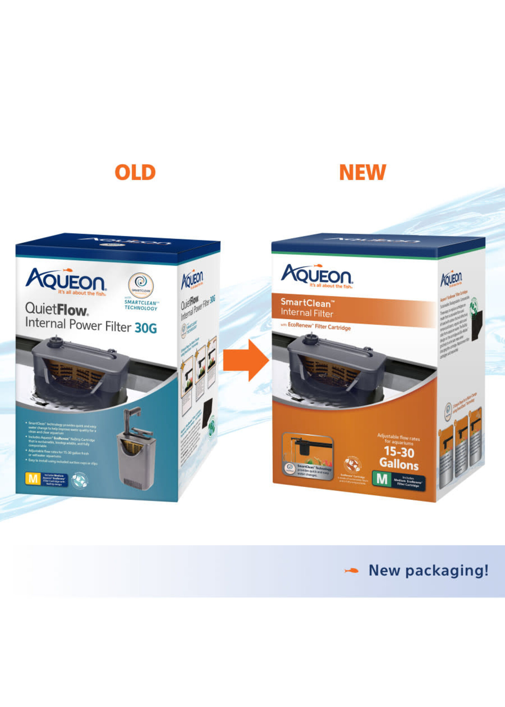 Aqueon QUITE FLOW INTERNAL FILTER WITH SMART CLEAN TECHNOLOGY 30 G