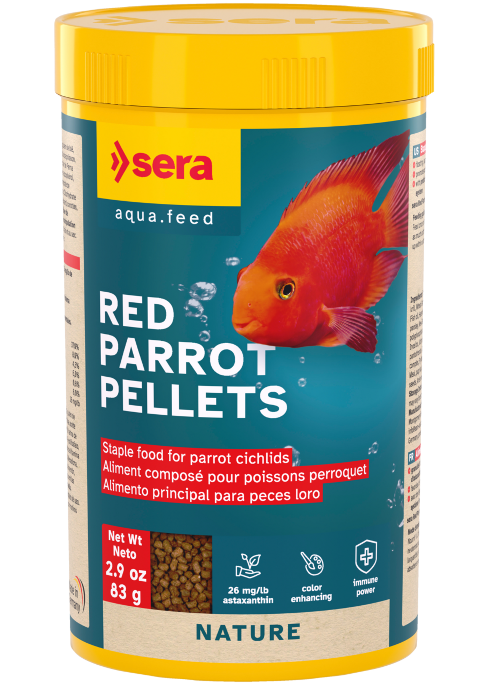 Sera RED PARROT PELLETS  2.9 OZ