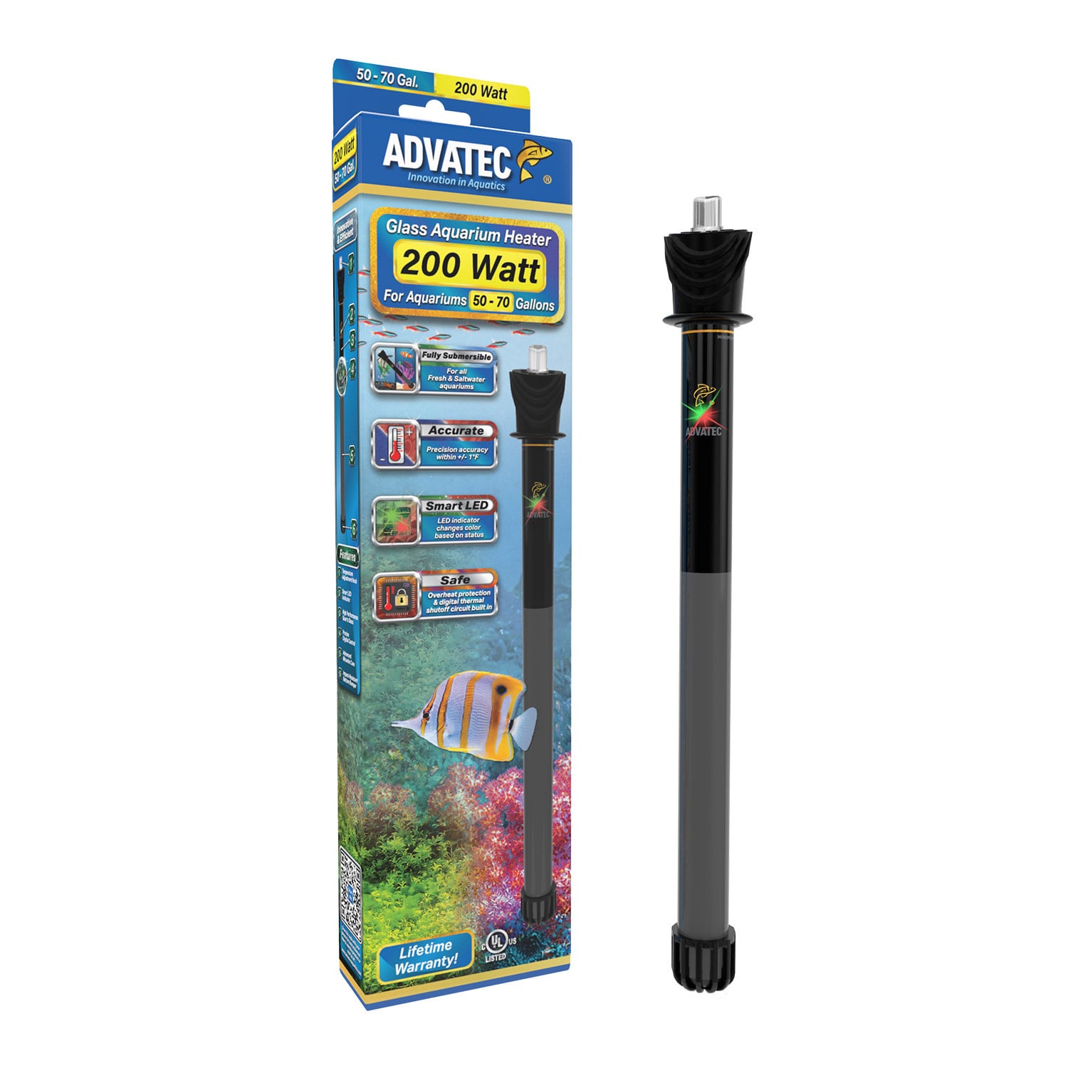 GLASS AQUARIUM HEATER 200 W