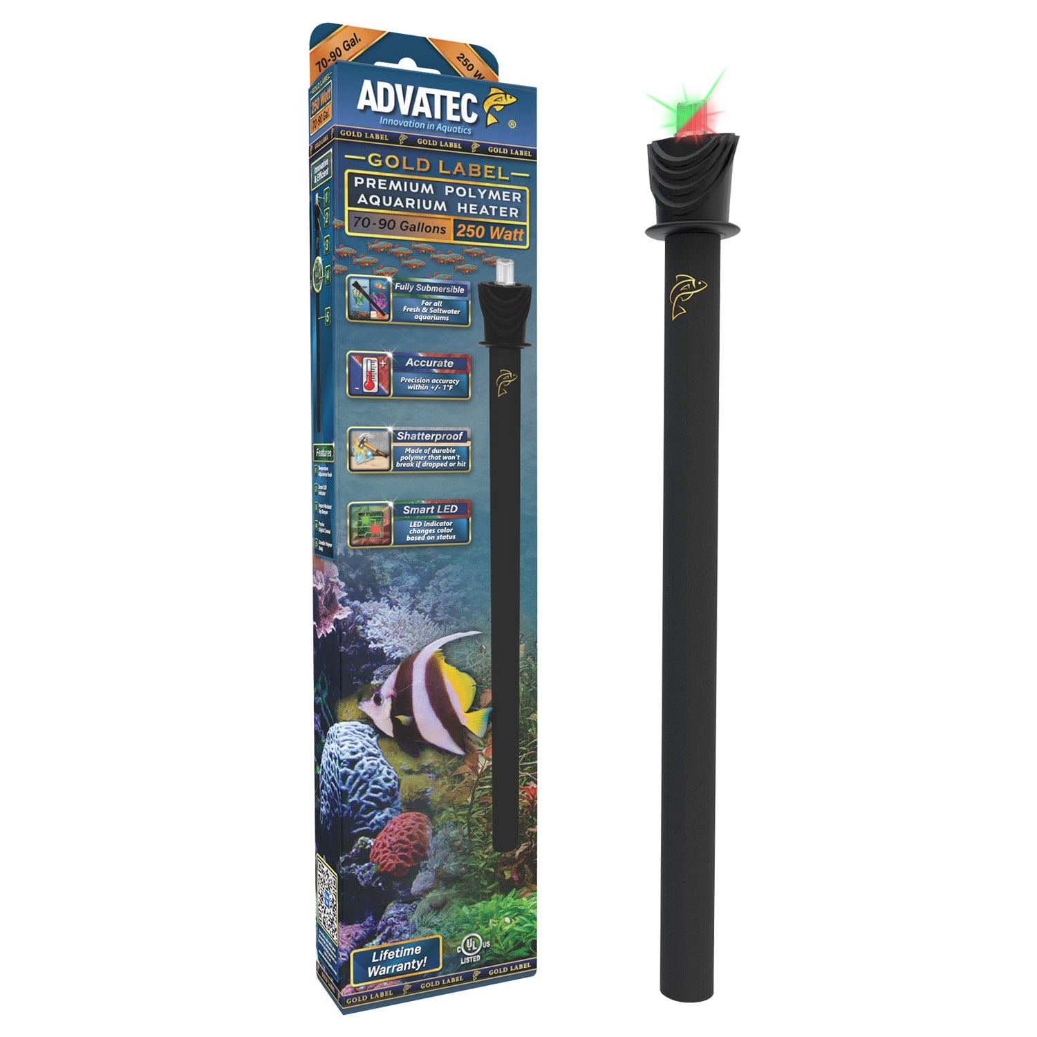 GOLD LABEL POLYMER AQUARIUM HEATER 250 W