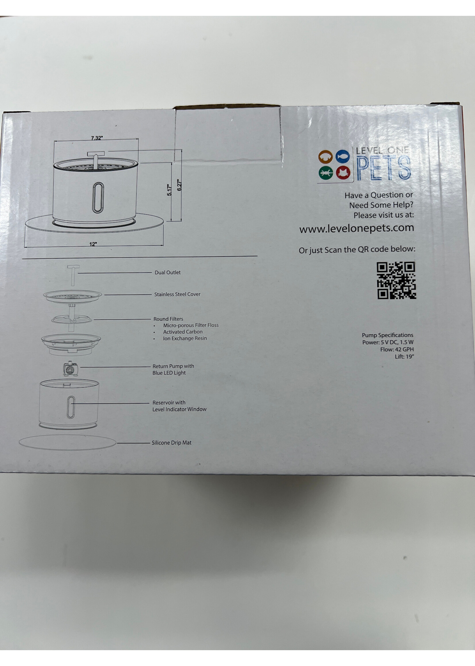 Level One Pets AUTOMATIC PET WATER FOUNTAIN