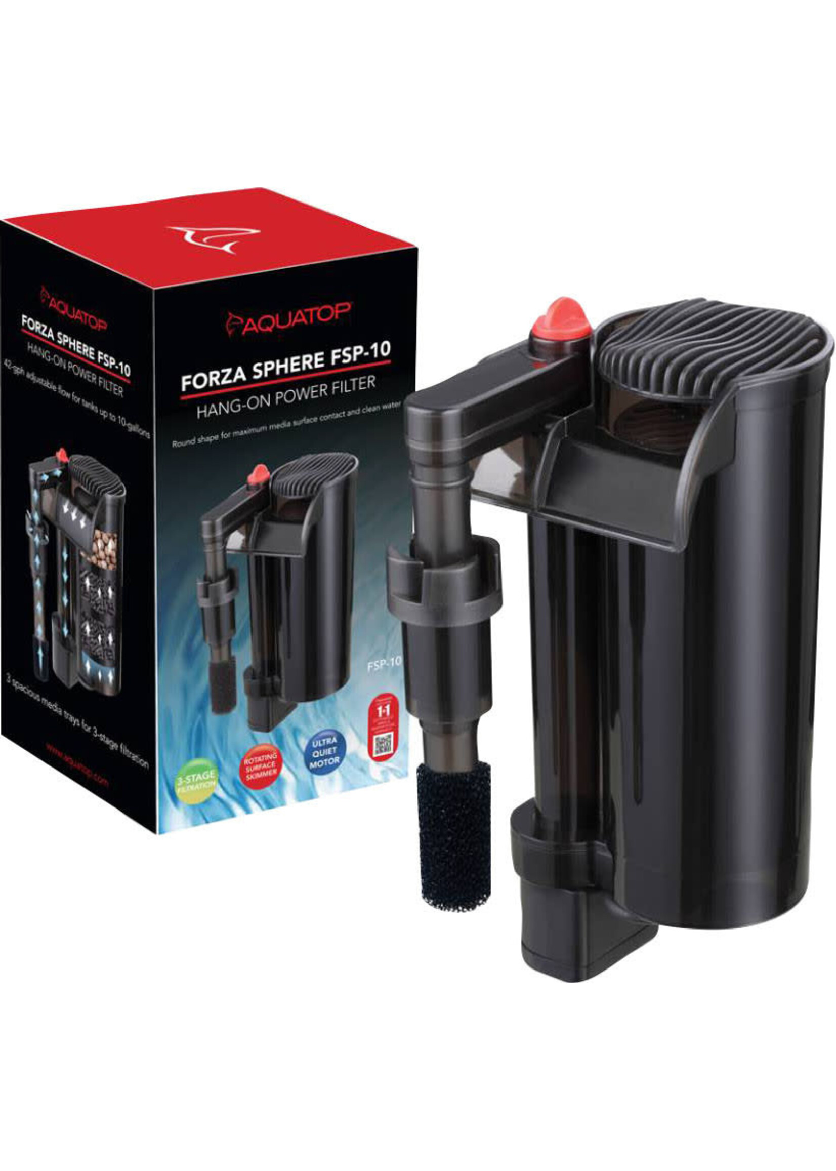 Aquatop FORZA SPHERE HANG ON FILTER W SKIMMER 10 G