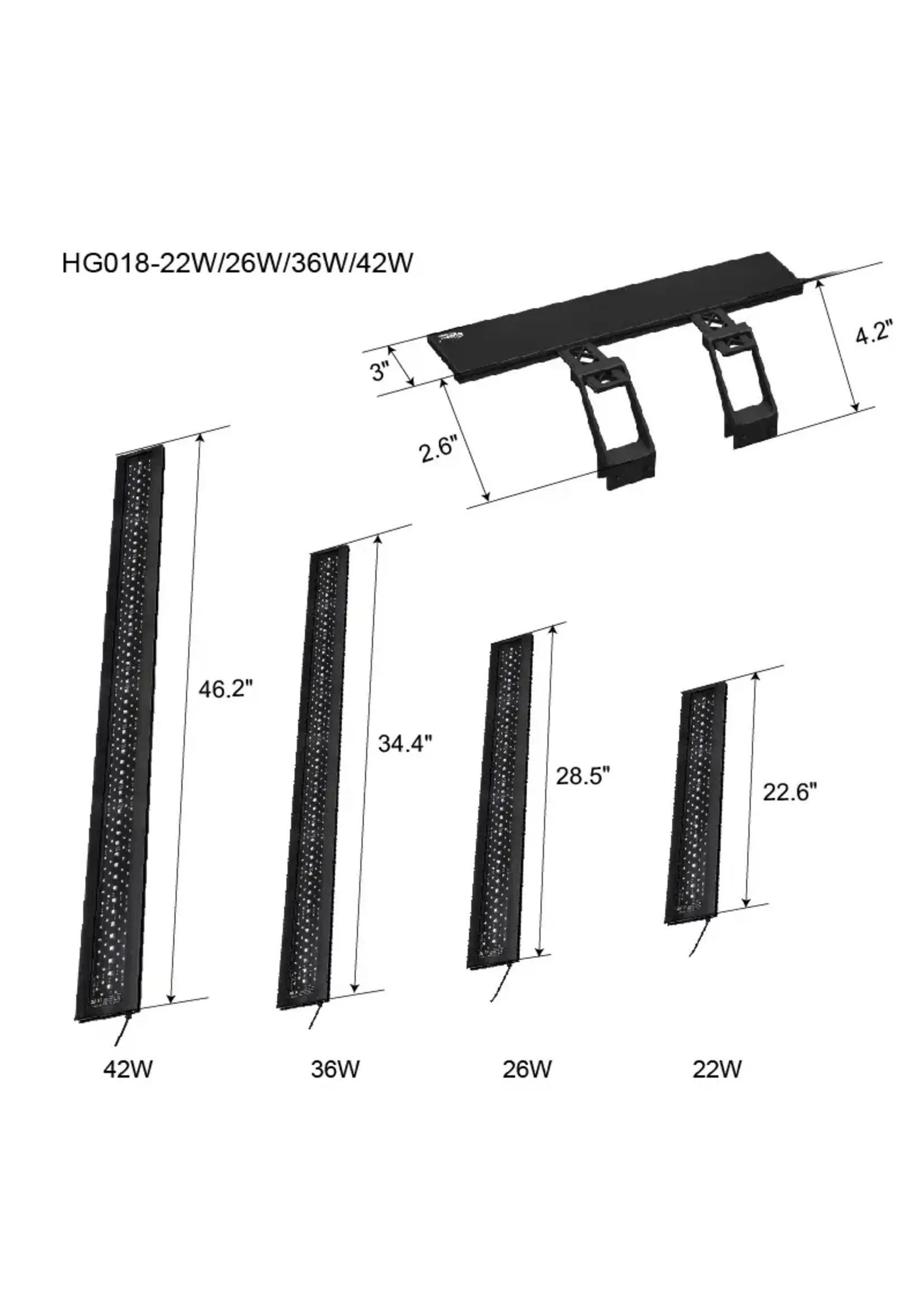 Hygger LED LIGHT FULL SPECTRUM CLIP ON 25-31" 22W