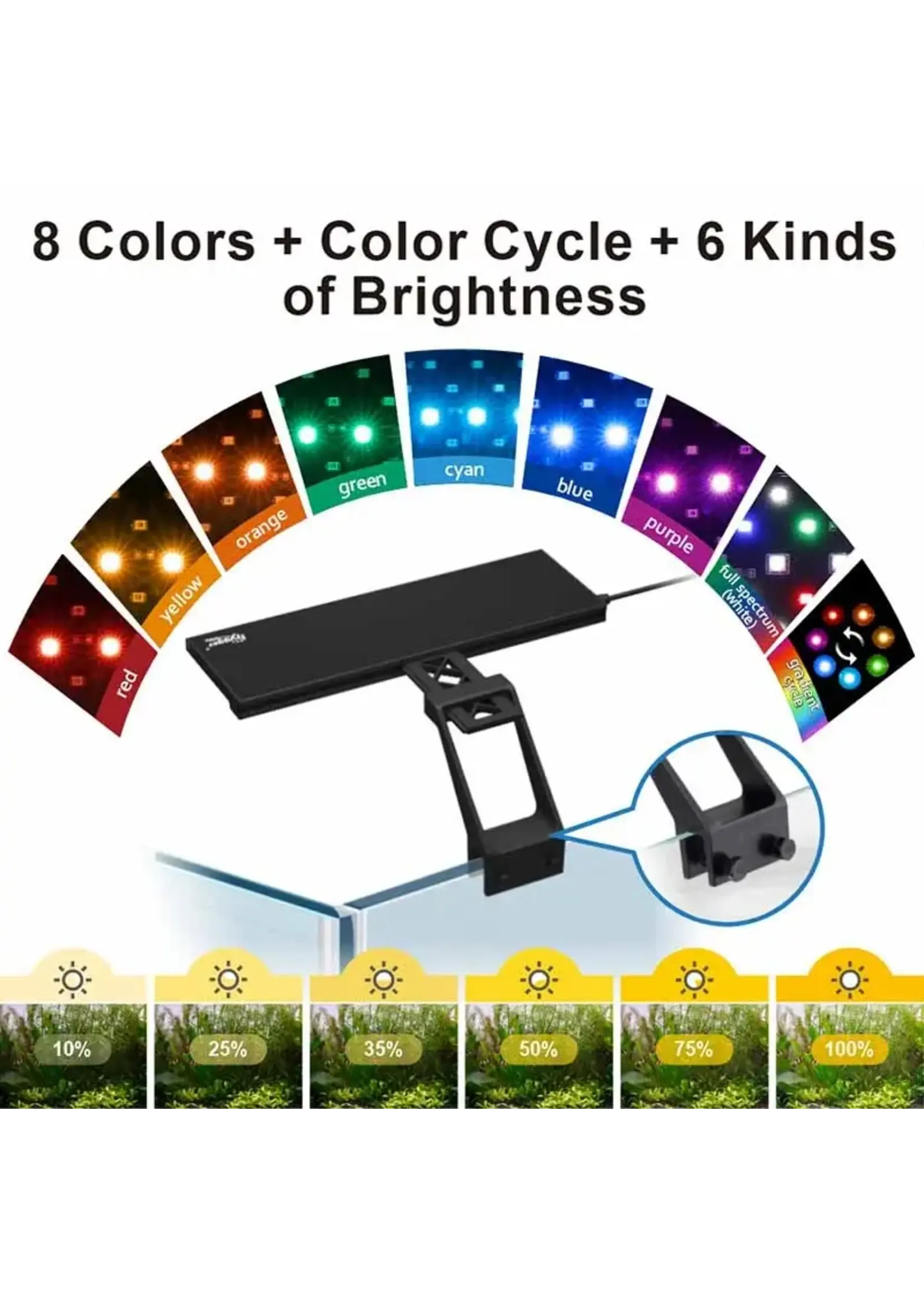 Hygger LED LIGHT FULL SPECTRUM CLIP ON 25-31" 22W