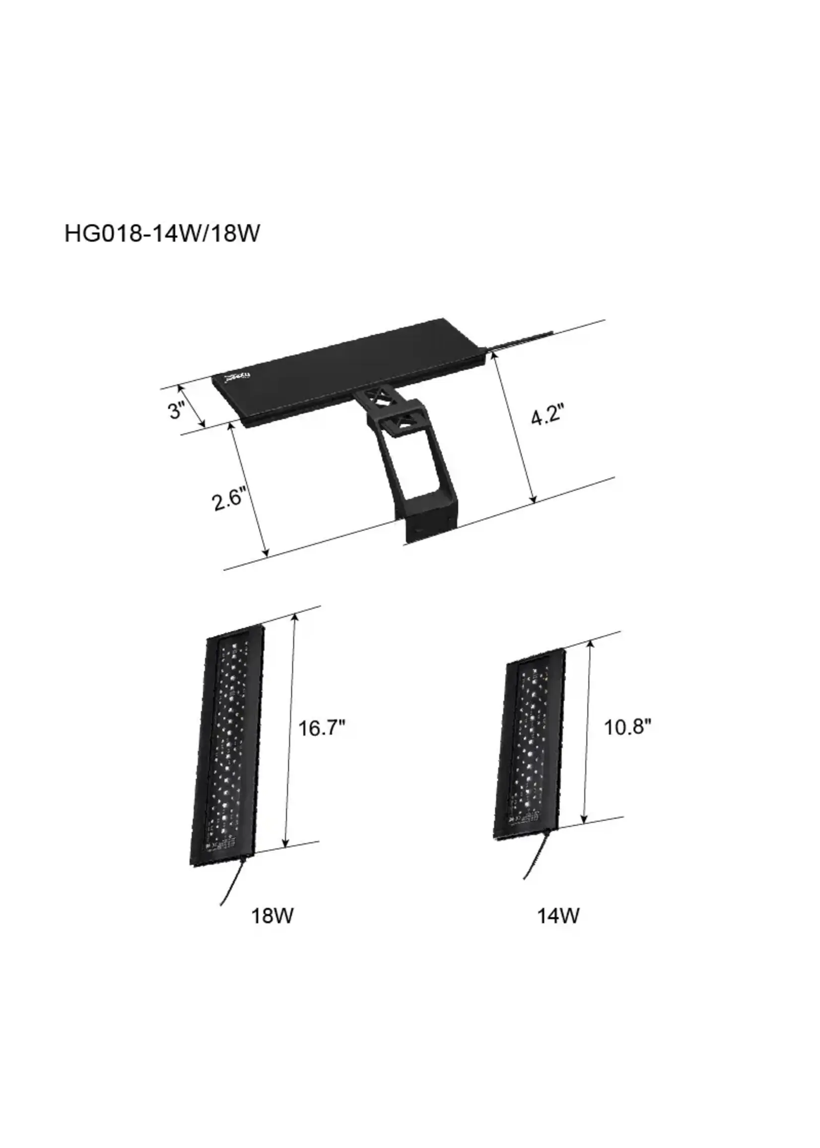 Hygger LED LIGHT FULL SPECTRUM CLIP ON 25-31" 22W