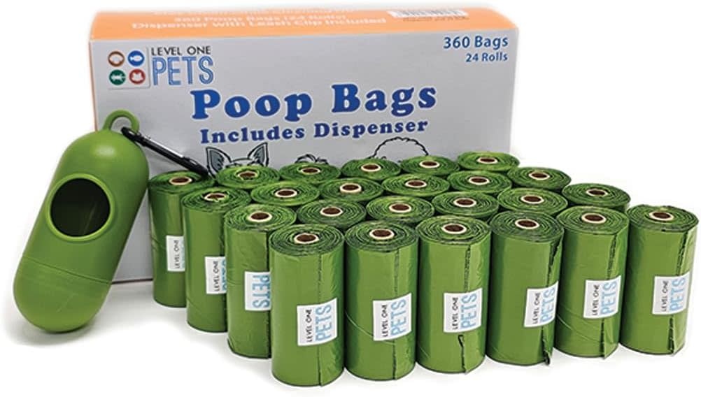 POOP BAG DISPENSER PLUS 24 ROLLS - 360 BAGS