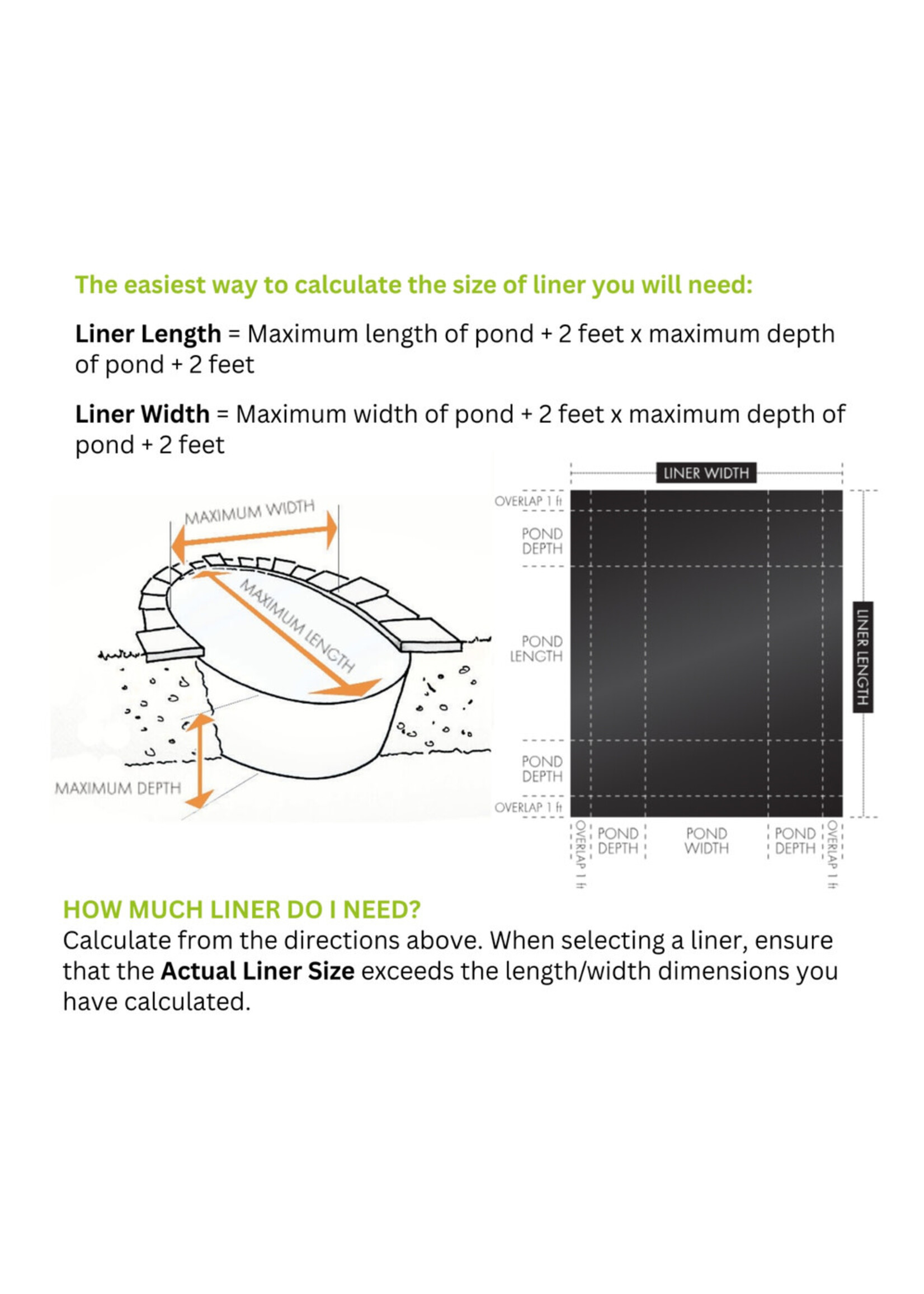 HDPE POND LINER 12 X 9 FT STD
