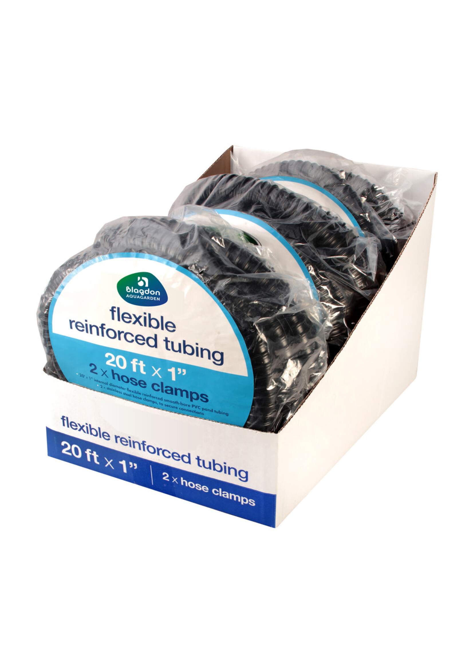 Blagdon Aquagarden FLEX REINFORCED TUBING WITH CLAMPS 20 FT X 1"