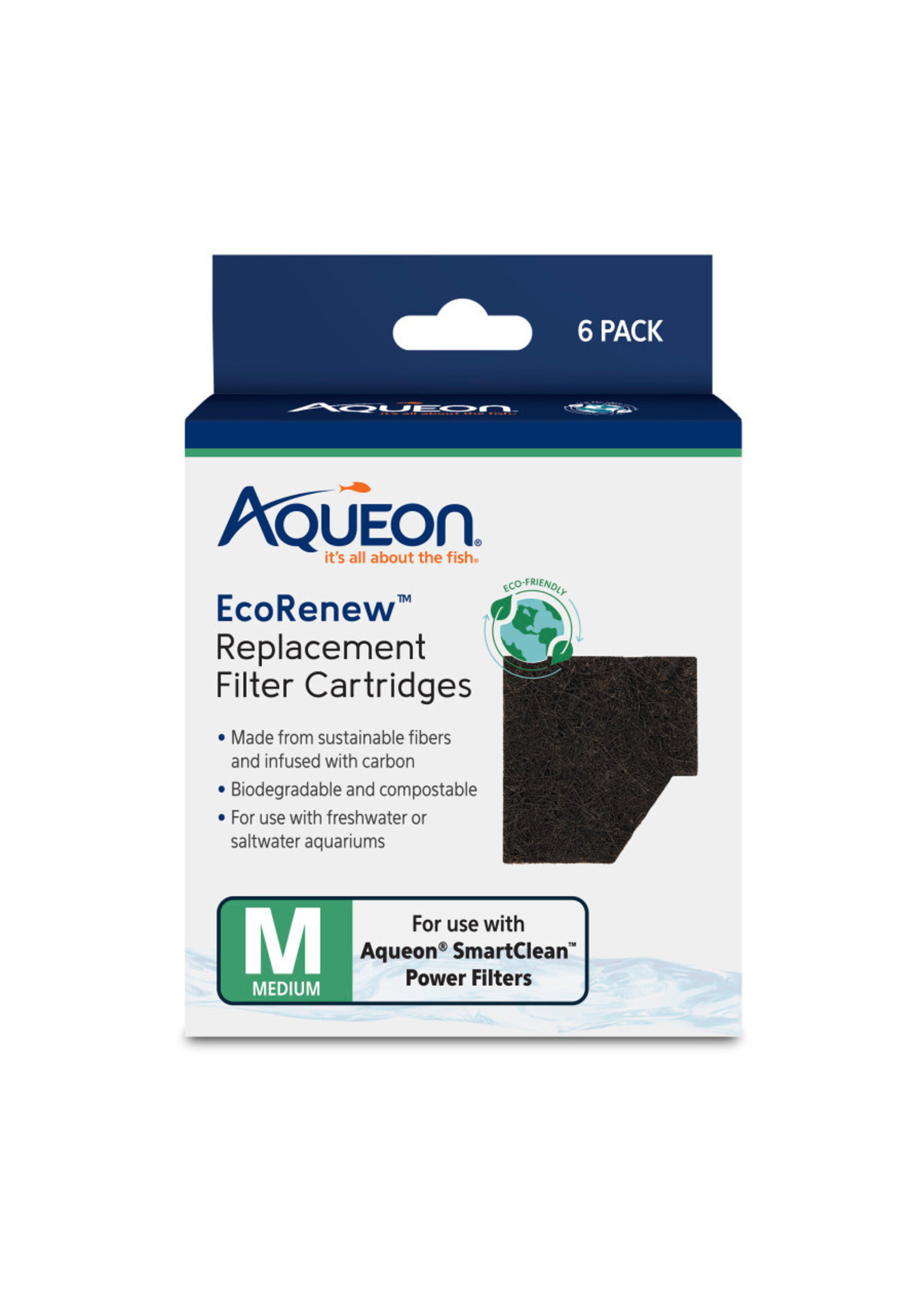 Aqueon ECORENEW REPLACEMENT FILTER CARTRIDGE MEDIUM 6 PK