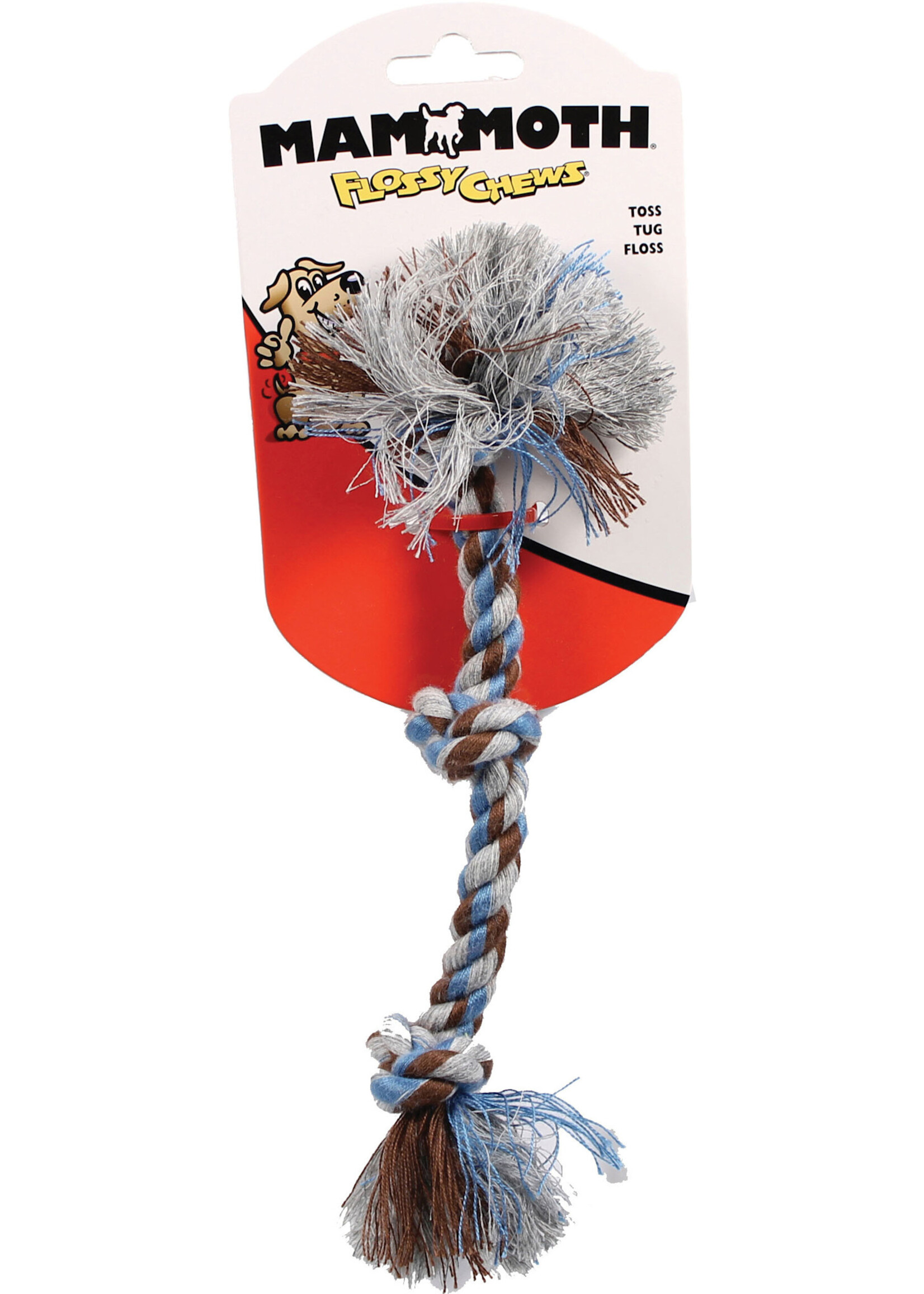 FLOSSY COLOR 3 KNOT ROPE TOY 10 INCH
