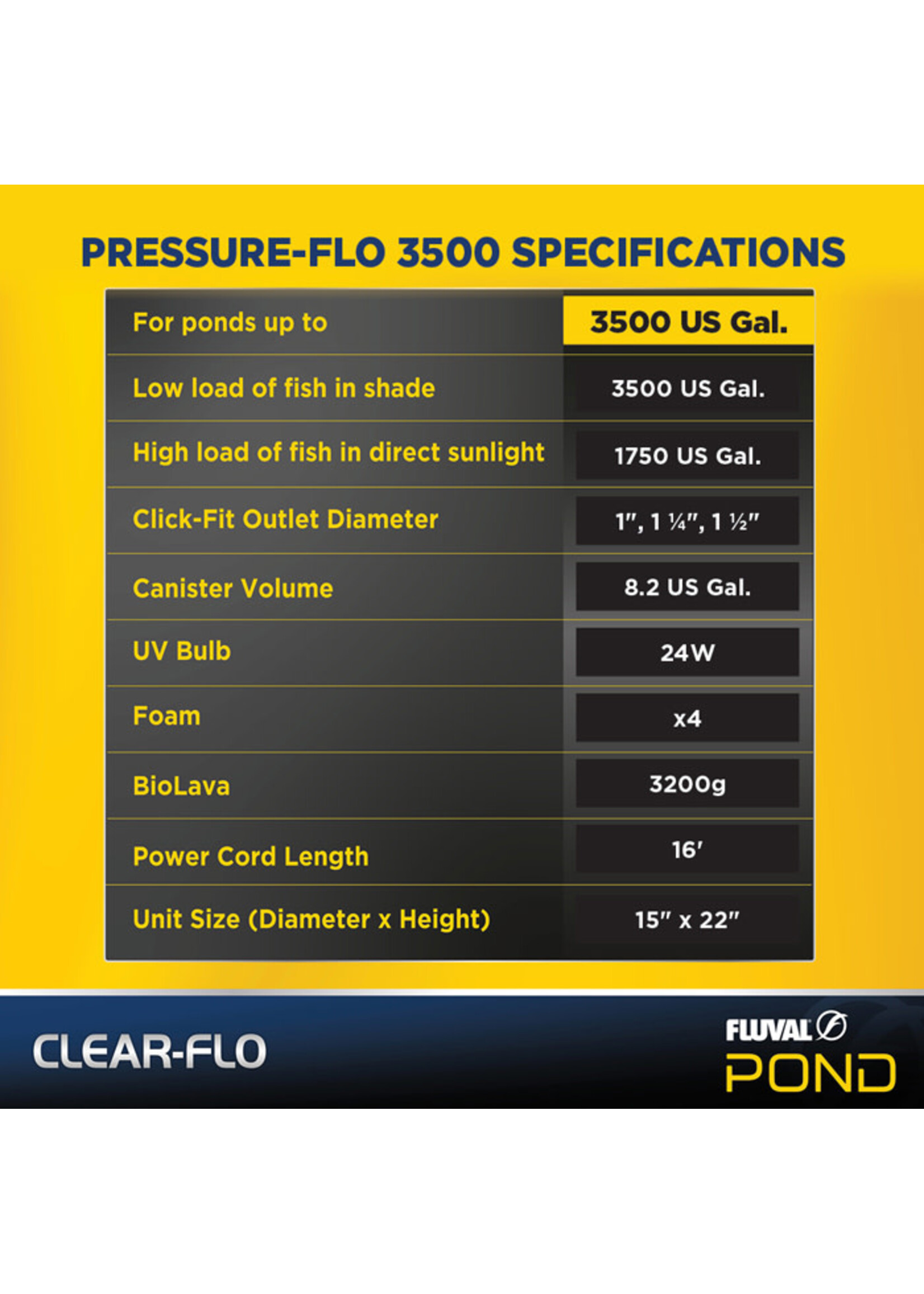 Fluval CLEAR FLO 3500 POND FILTER