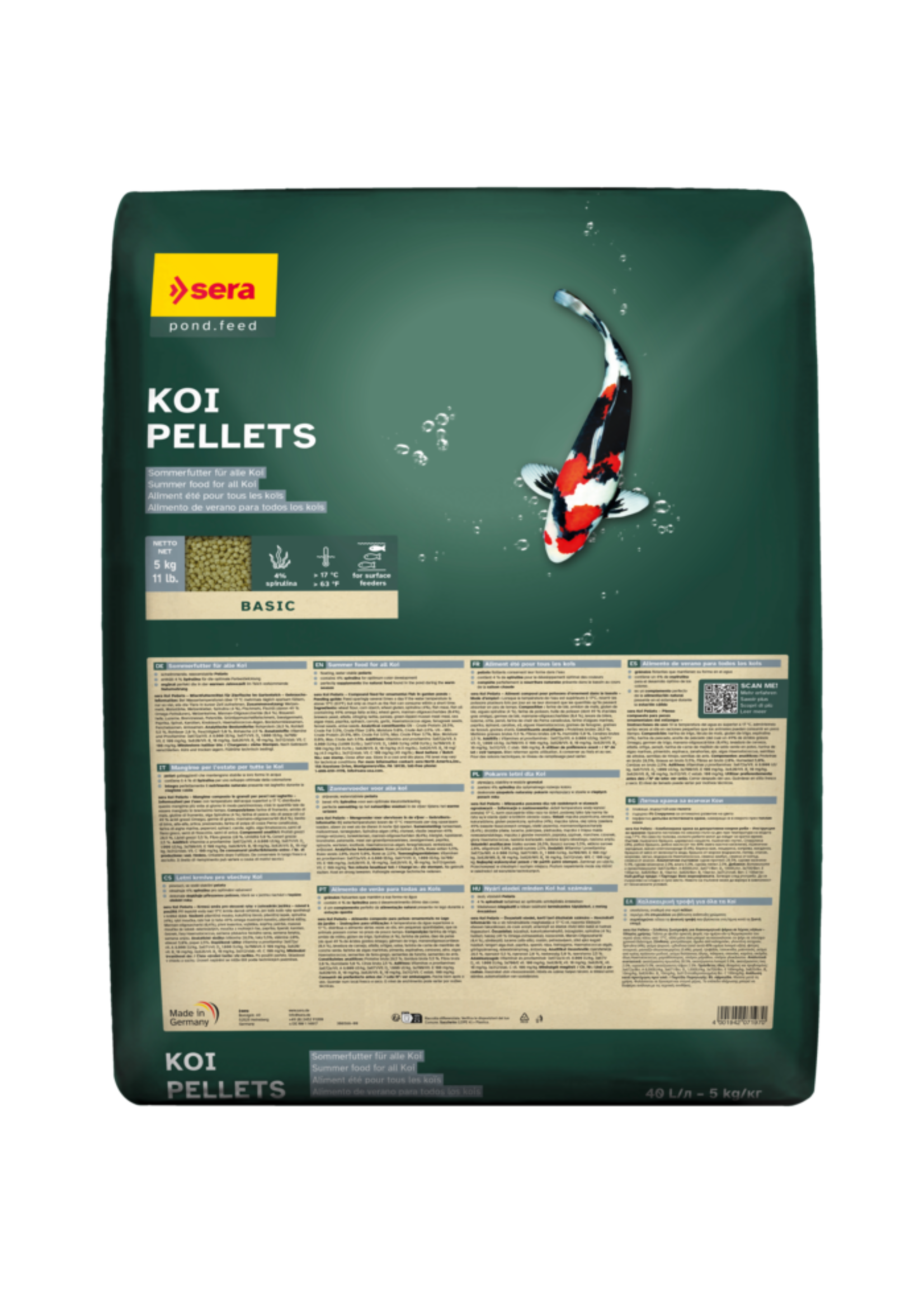 Sera KOI PELLETS 40 L 11 LB