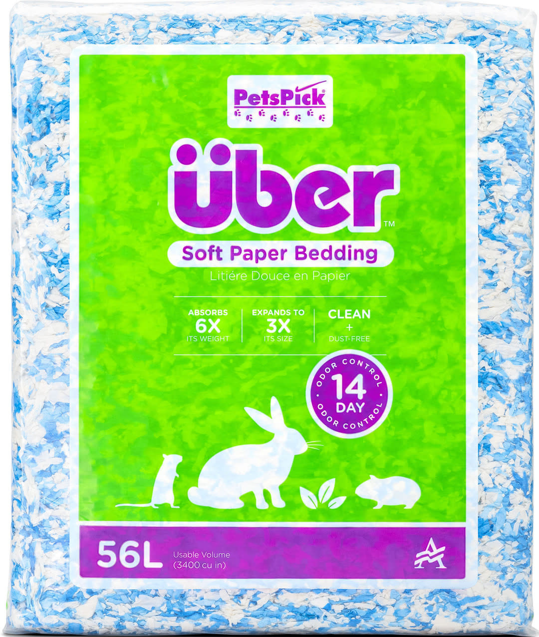 SOFT PAPER BEDDING BLUE/WHITE 56 L