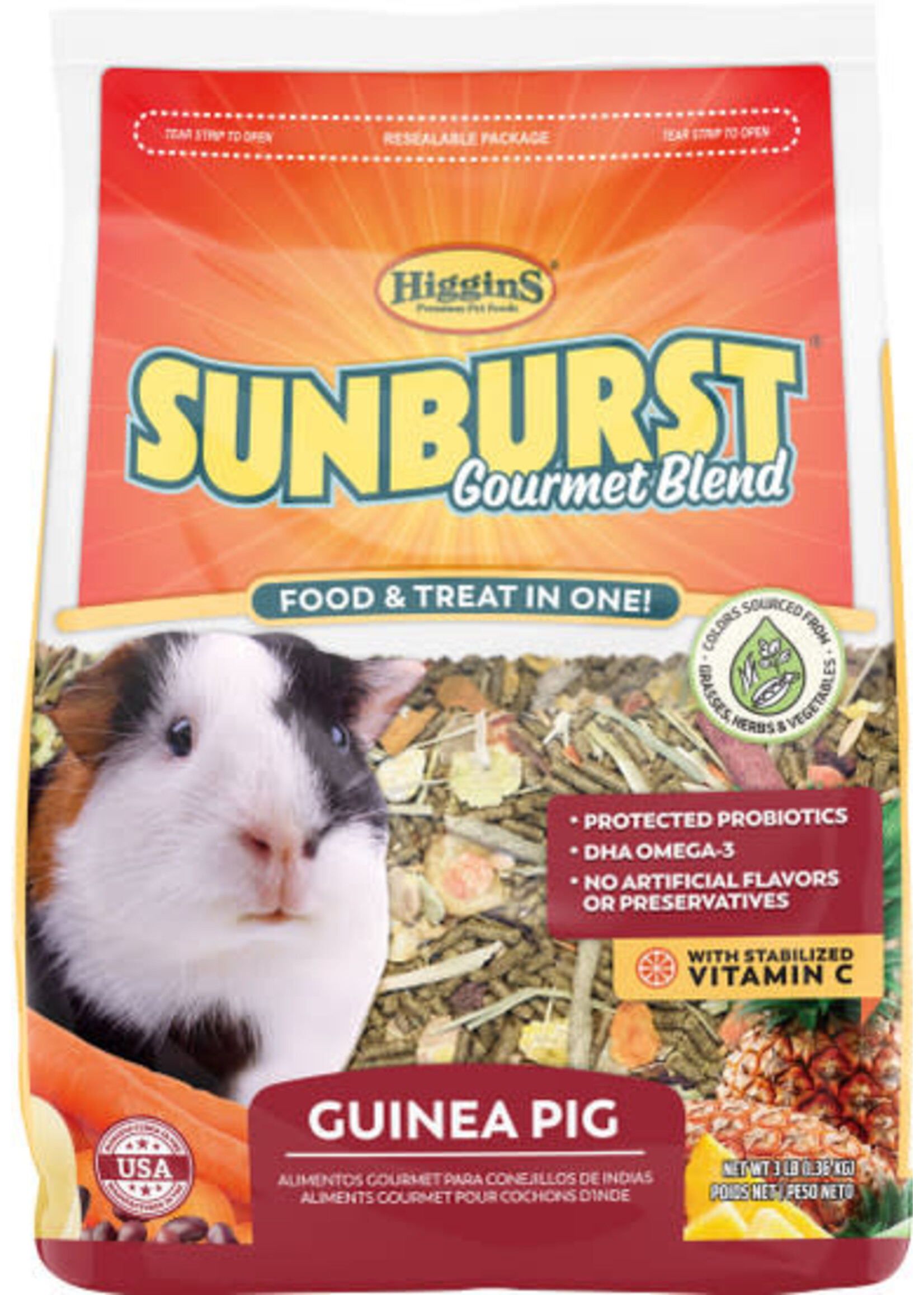 HIGGINS SUNBURST GOURMET GUINEA PIG FOOD 3LB