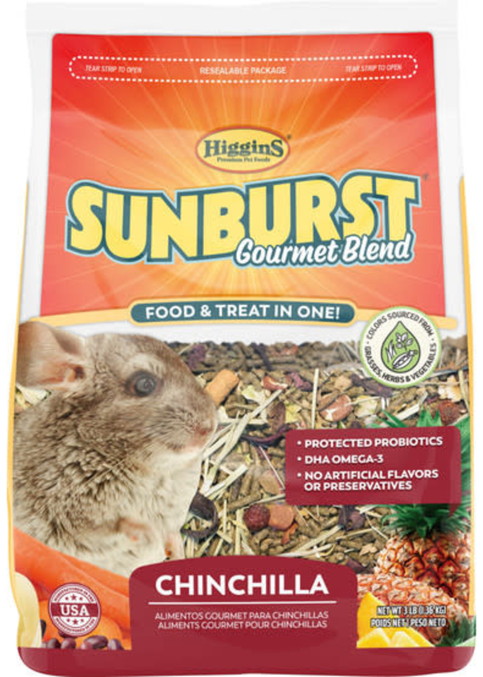 HIGGINS SUNBURST GOURMET CHINCHILLA FOOD 3LB