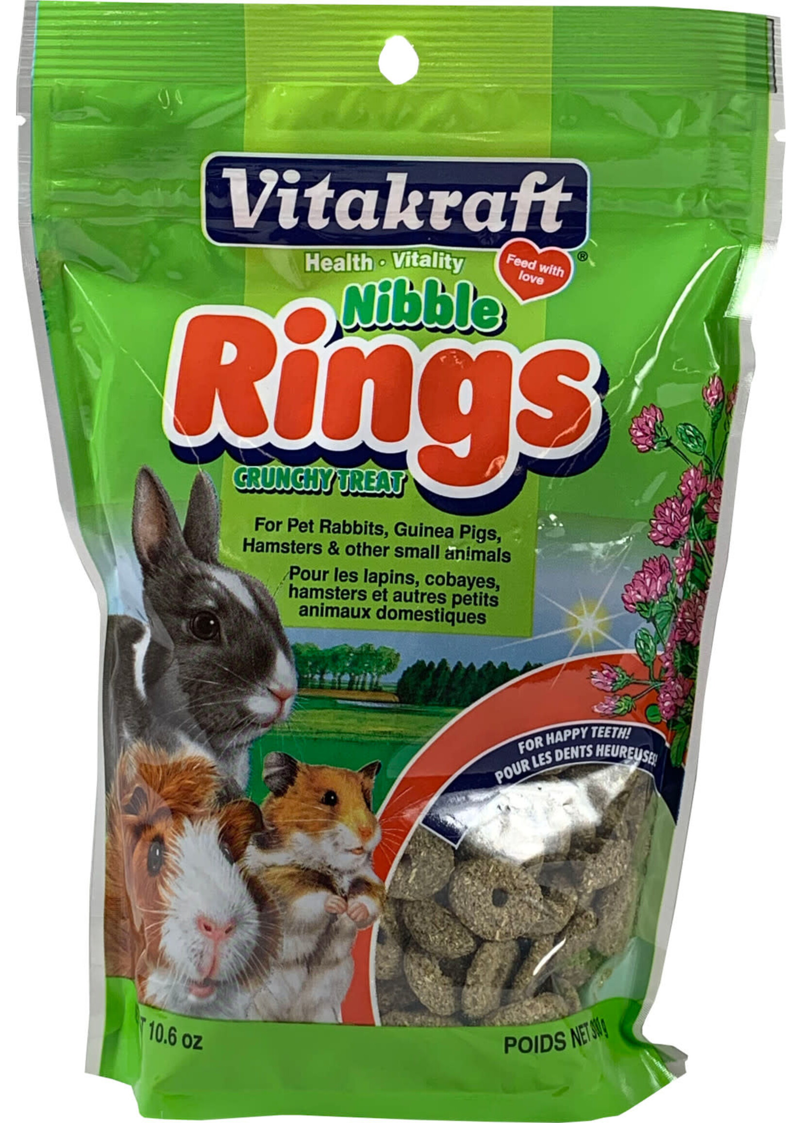 Vitakraft NIBBLE RINGS SMALL ANIMAL TREATS ALFALFA 10.66 OZ