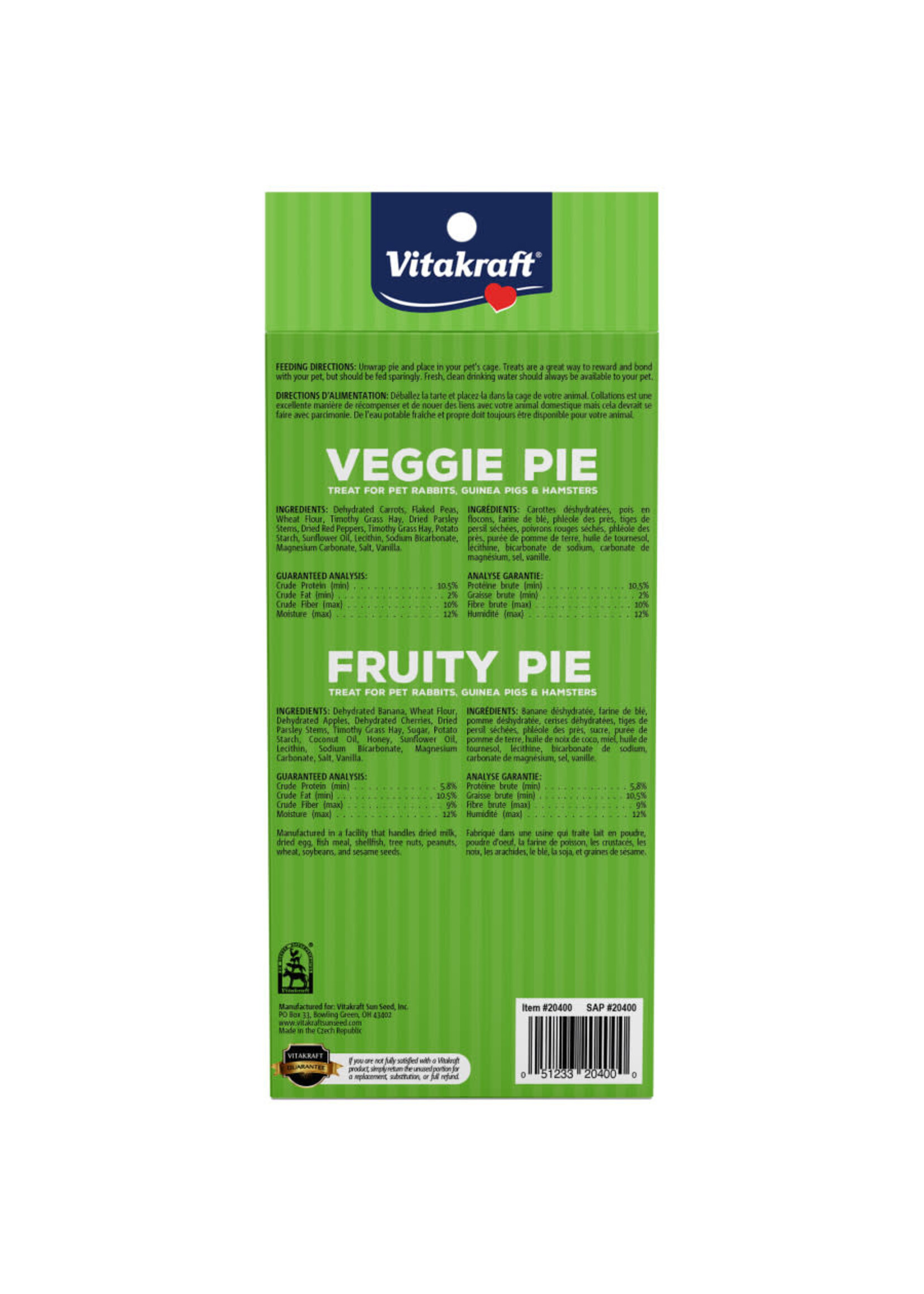 Vitakraft VEGGIE PIE SMALL ANIMAL TREATS 1.27 OZ