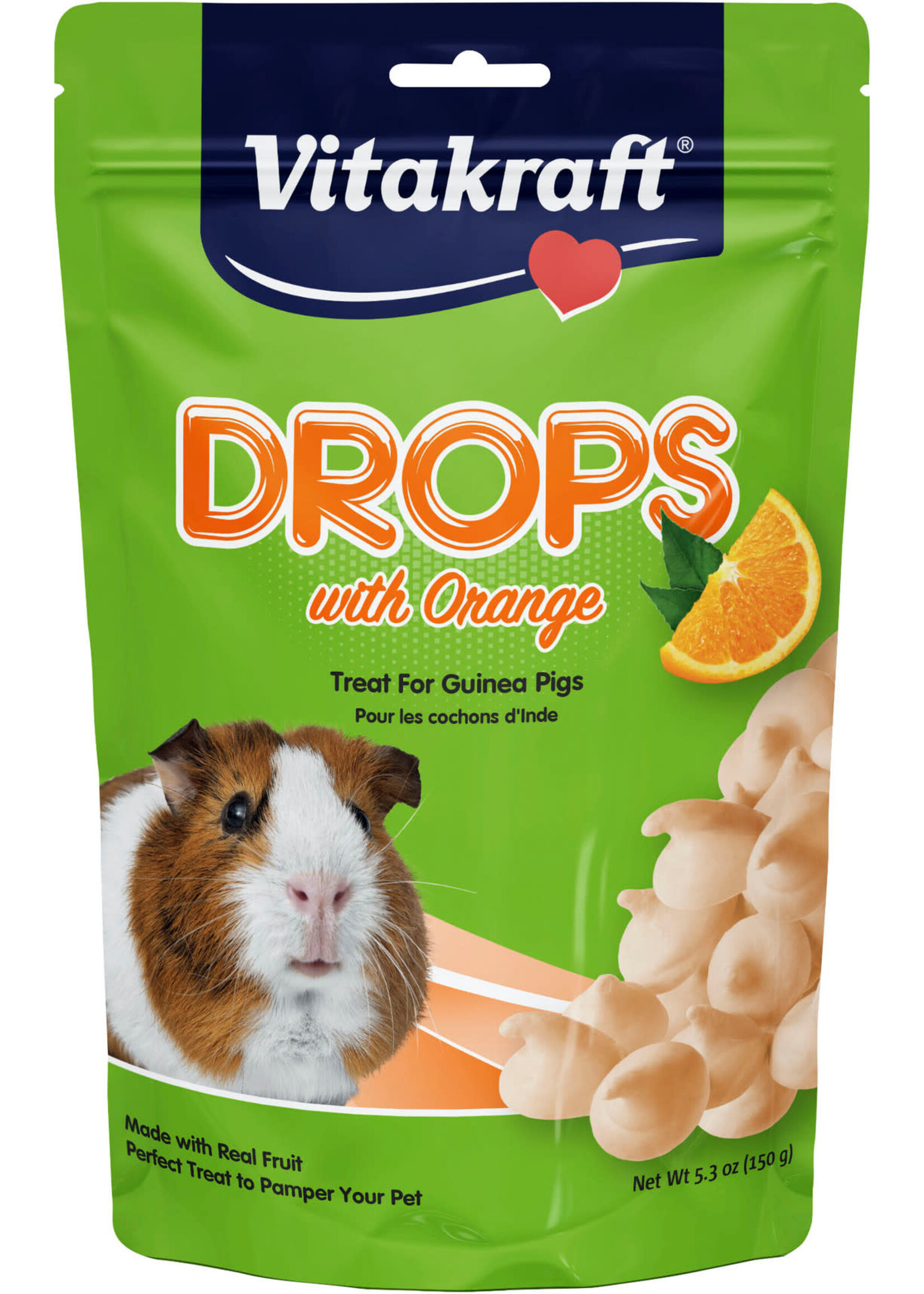 Vitakraft GUINEA PIG ORANGE DROPS 5.3 OZ
