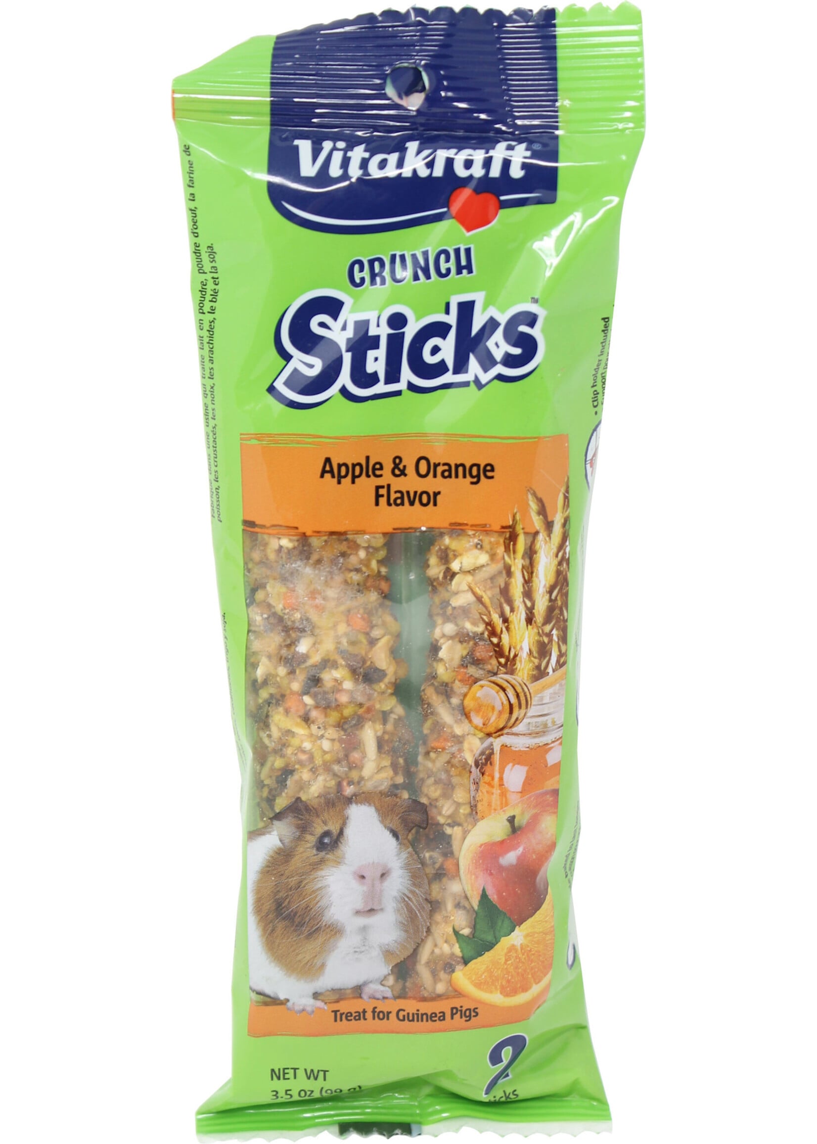 Vitakraft CRUNCH STICKS GUINEA PIG TREATS APPLE ORANGE 3.5 OZ