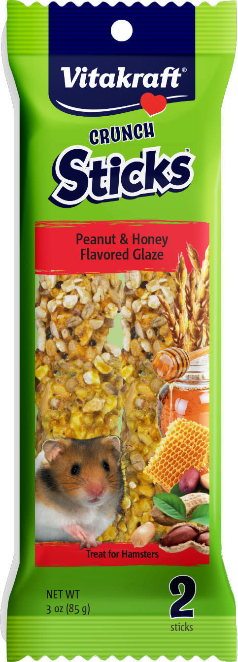CRUNCH STICKS HAMSTER TREATS PEANUT HONEY 3 OZ 2 PK