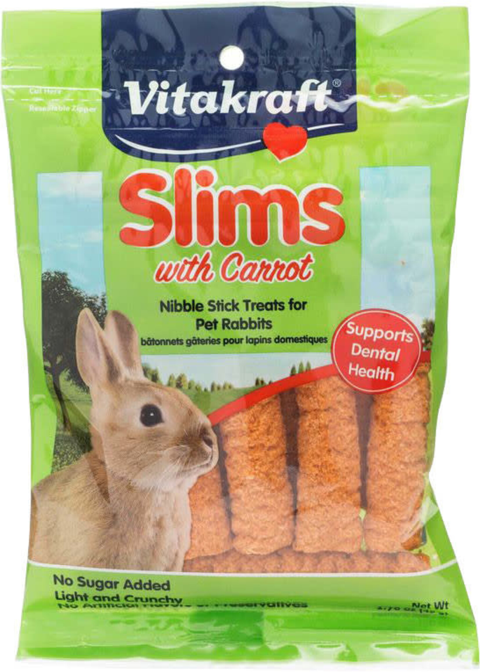 Vitakraft SLIMS TREATS W CARROTS 1.76 OZ