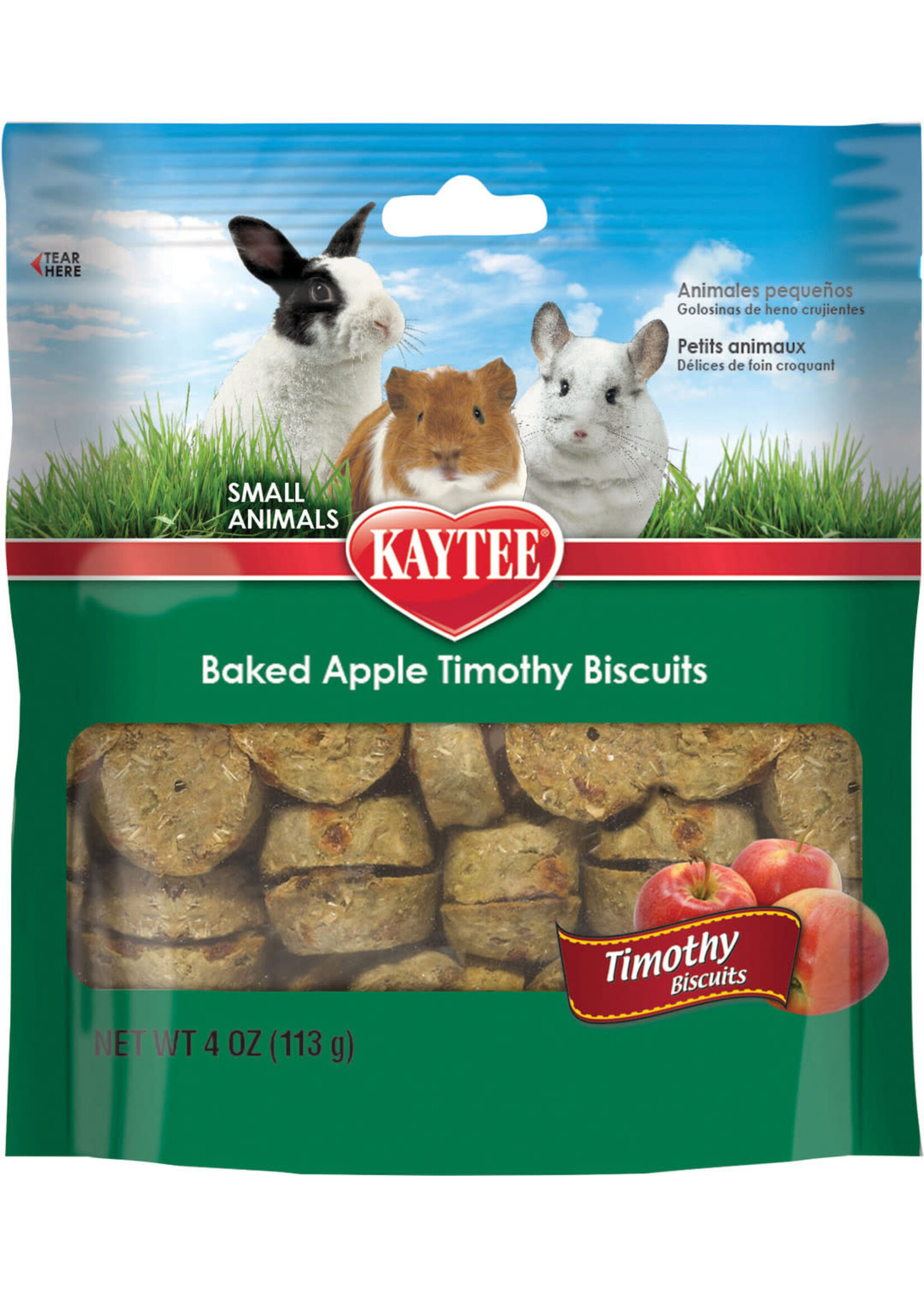 TIMOTHY HAY BAKED  TREAT SMALL ANIMAL APPLE 4OZ