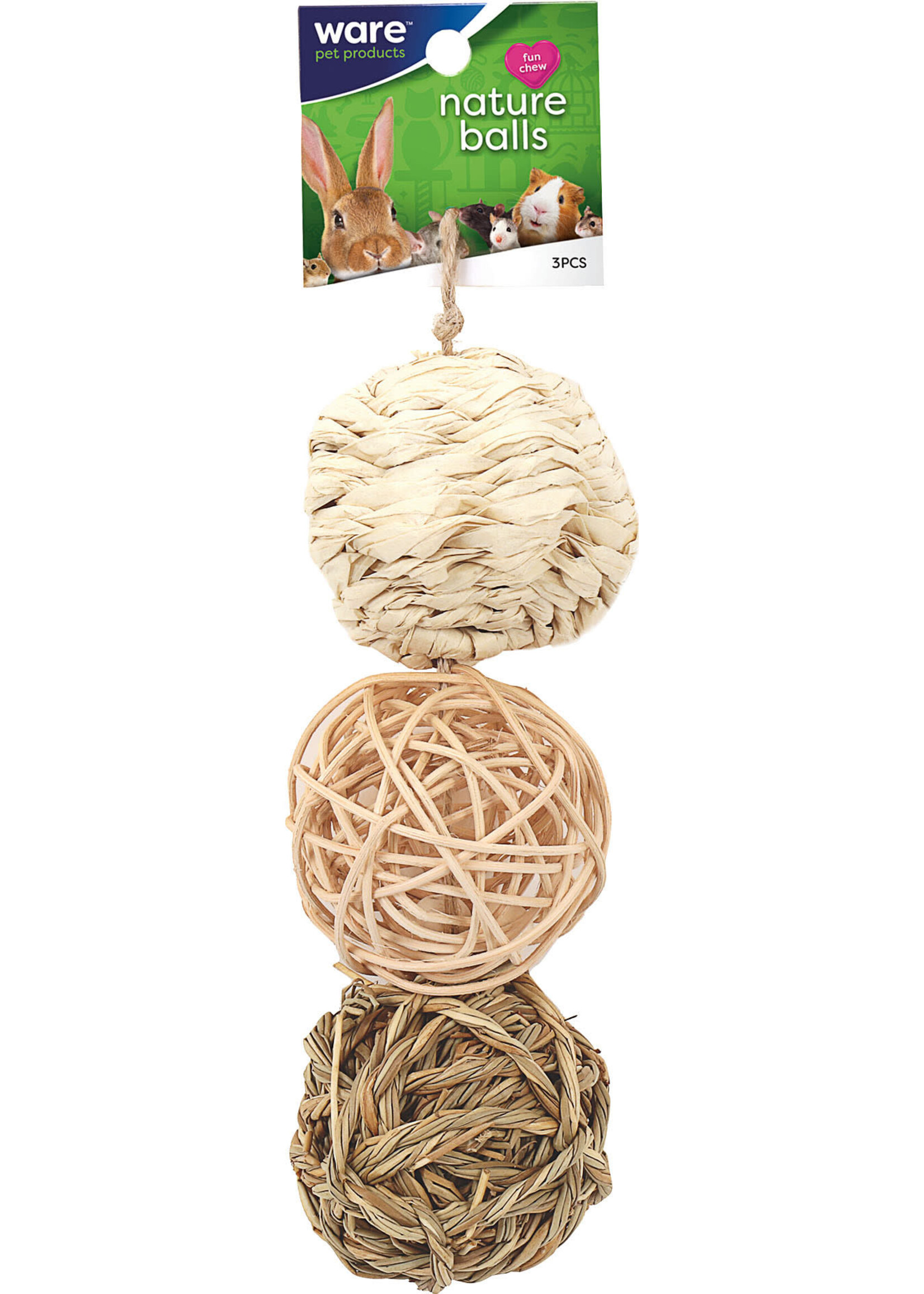 Ware Pet Products NATURE BALL VALUE PK W BELL