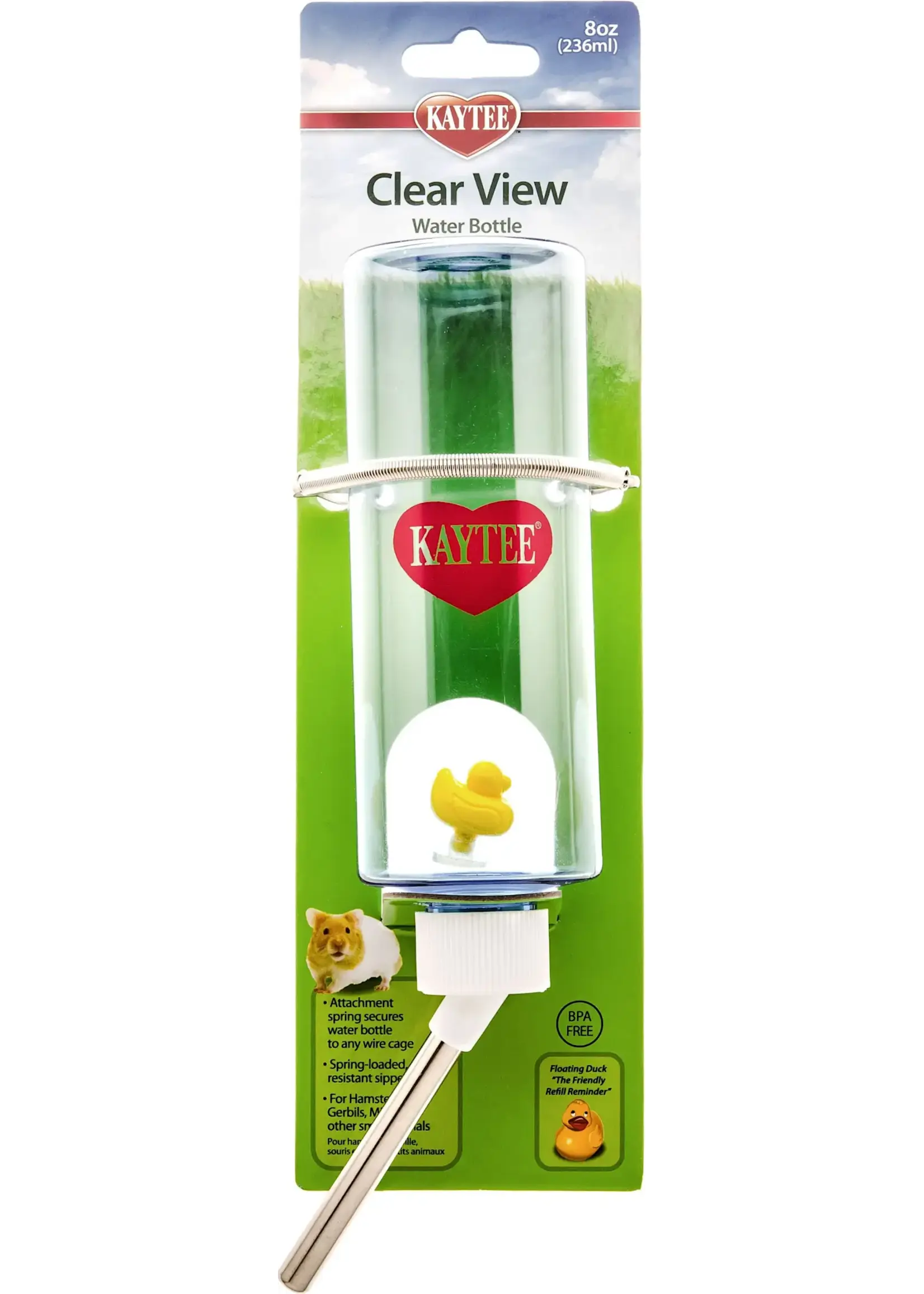 CLEAR VIEW PLASTIC WATER BOTTLE 8OZ
