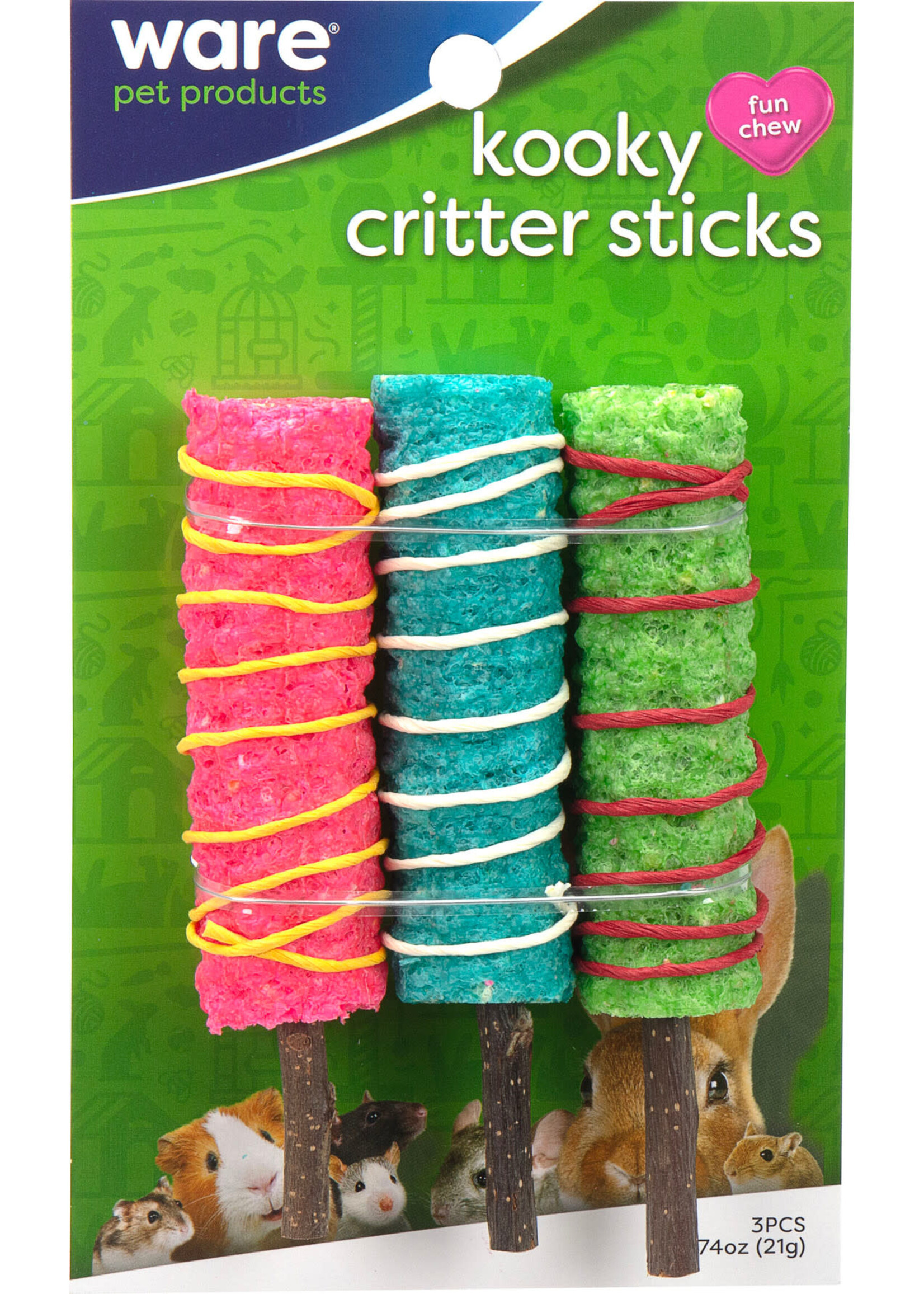 Ware Pet Products WARE KOOKY CRITTER STICKS 3 PC