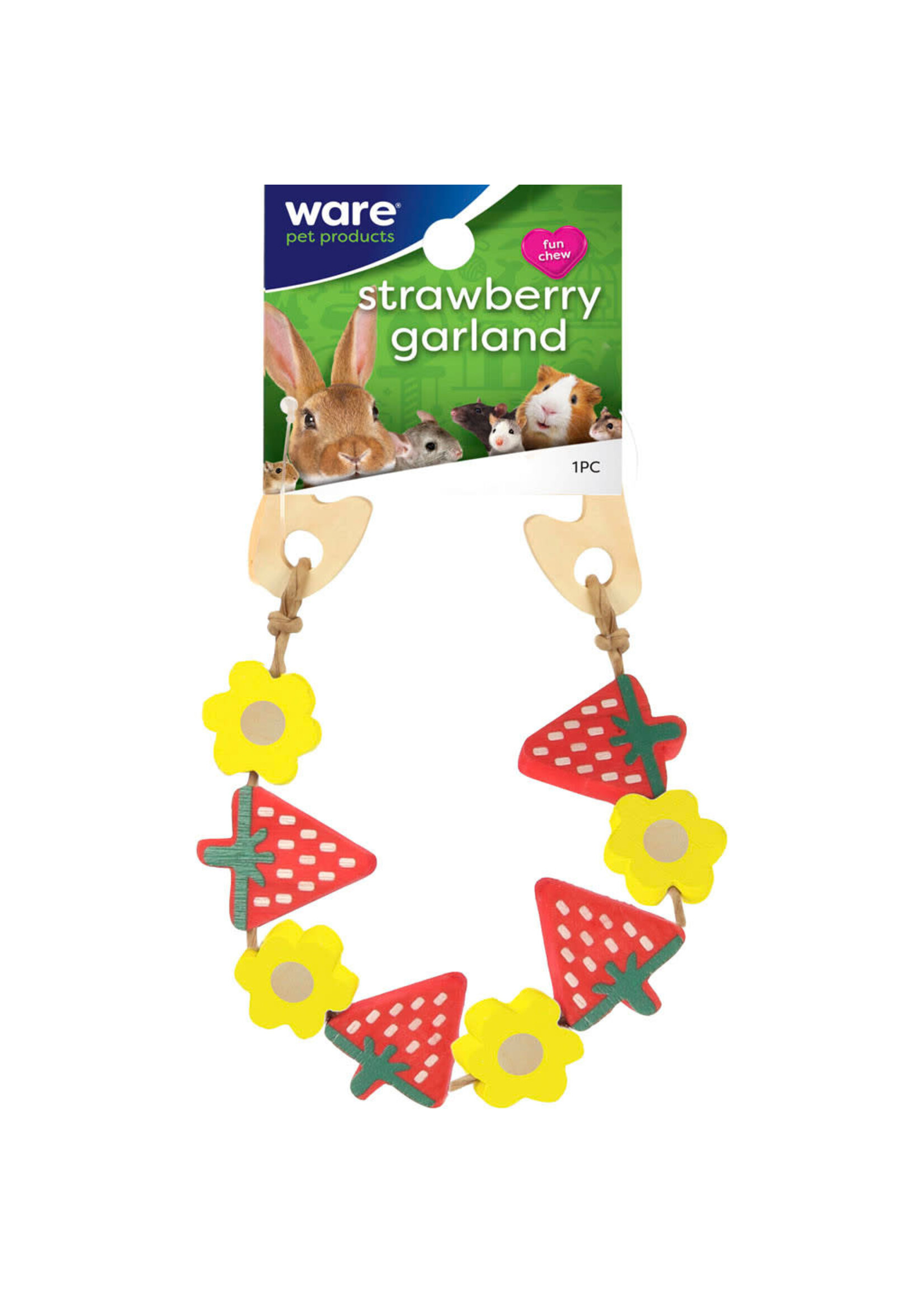 Ware Pet Products STRAWBERRY GARLAND SMALL ANIMAL CHEW 12 IN