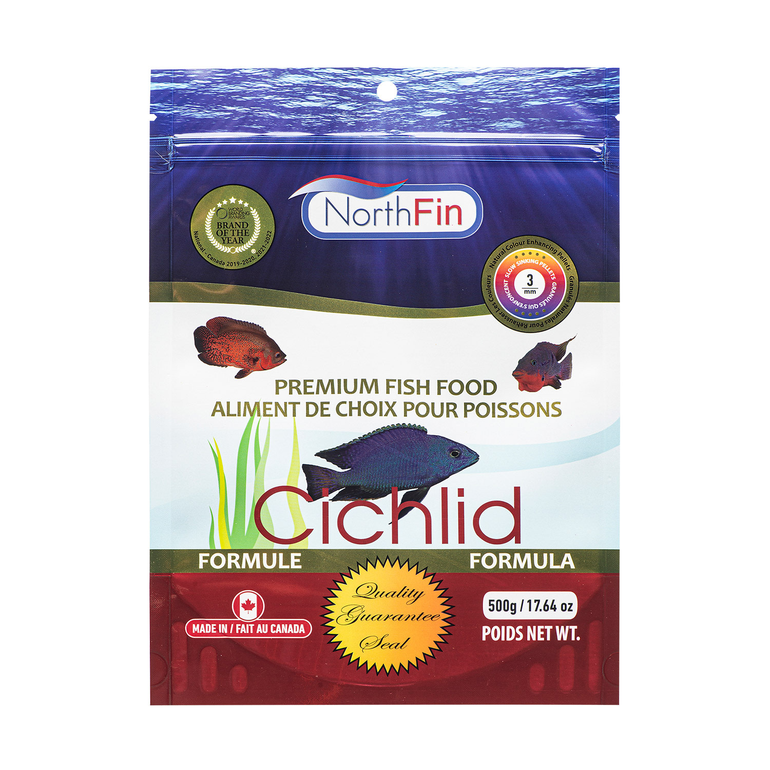 CICHLID FORMULA 3 MM SINKING PELLETS 500 G