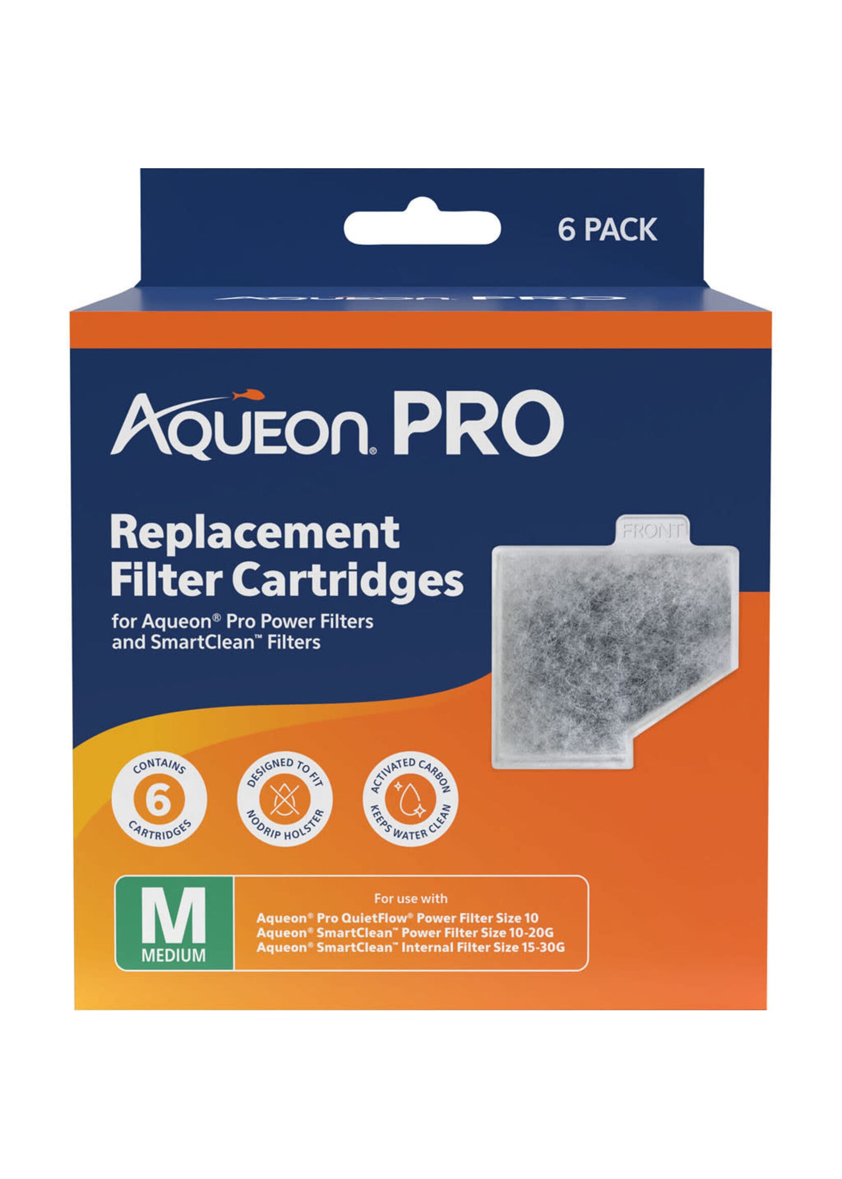 Aqueon PRO REPLACEMENT FILTER CARTRIDGE MEDIUM 6 PK