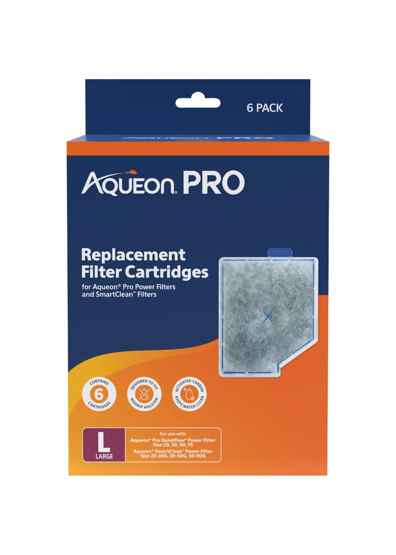 Aqueon PRO REPLACEMENT FILTER CARTRIDGE LARGE 6 PK