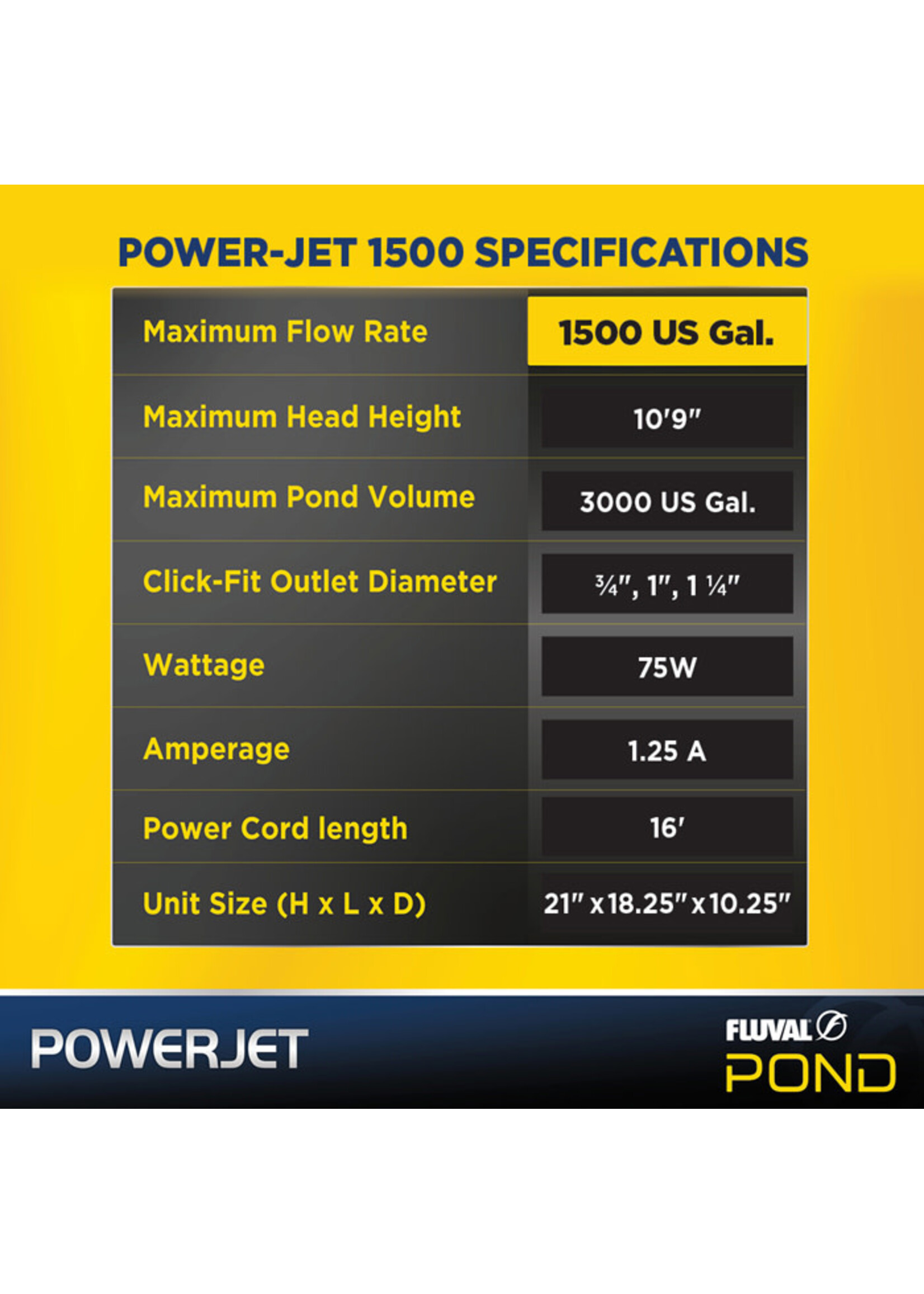 Fluval POWER JET 1500 FOUNTAIN POND PUMP