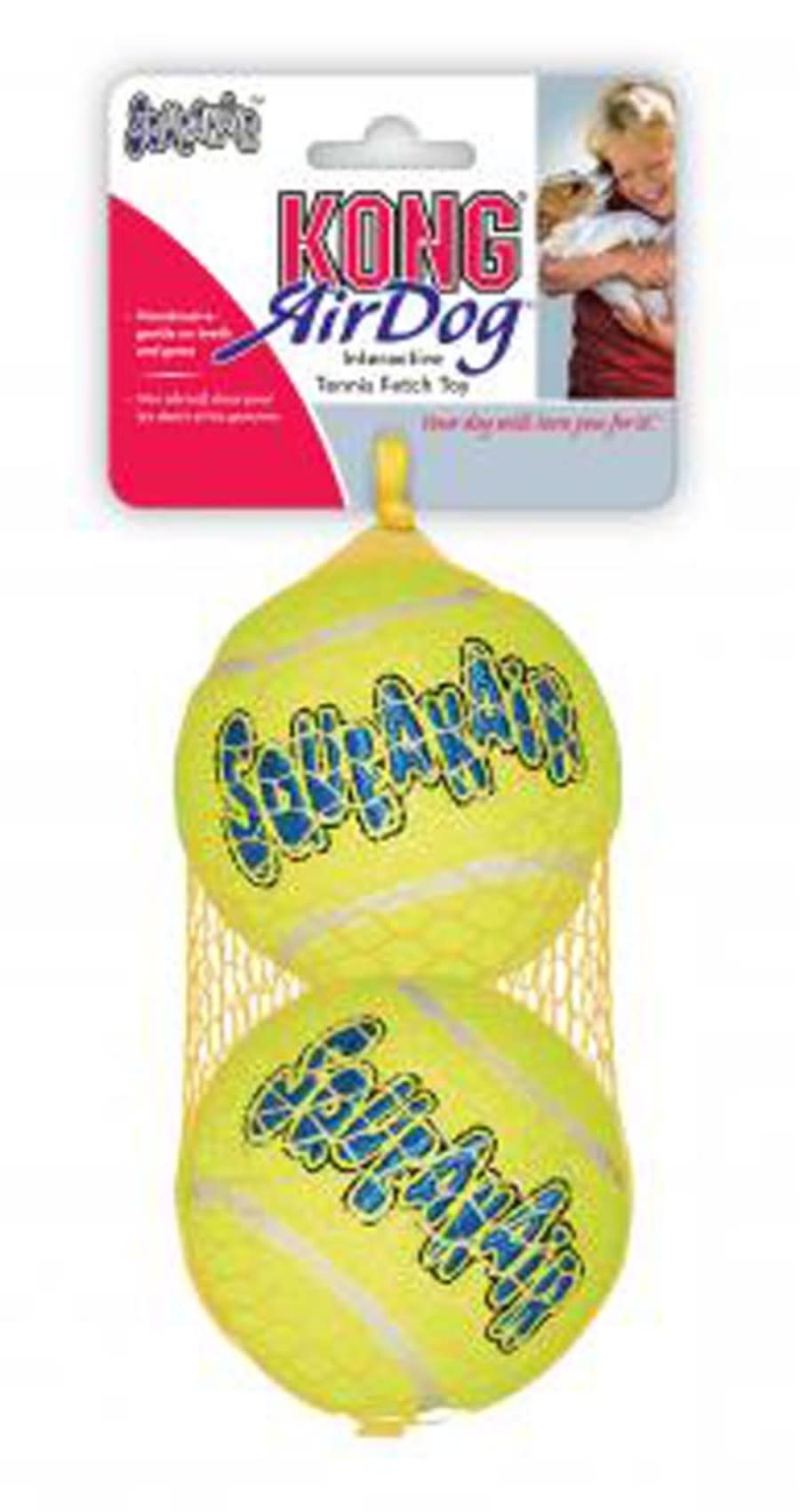 AIR DOG SQUEAKER TENNIS BALL DOG TOY LG 2 PK