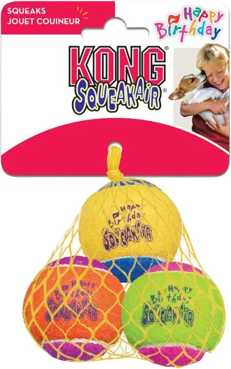 SQUEAKAIR BIRTHDAY BALL MED 3PK