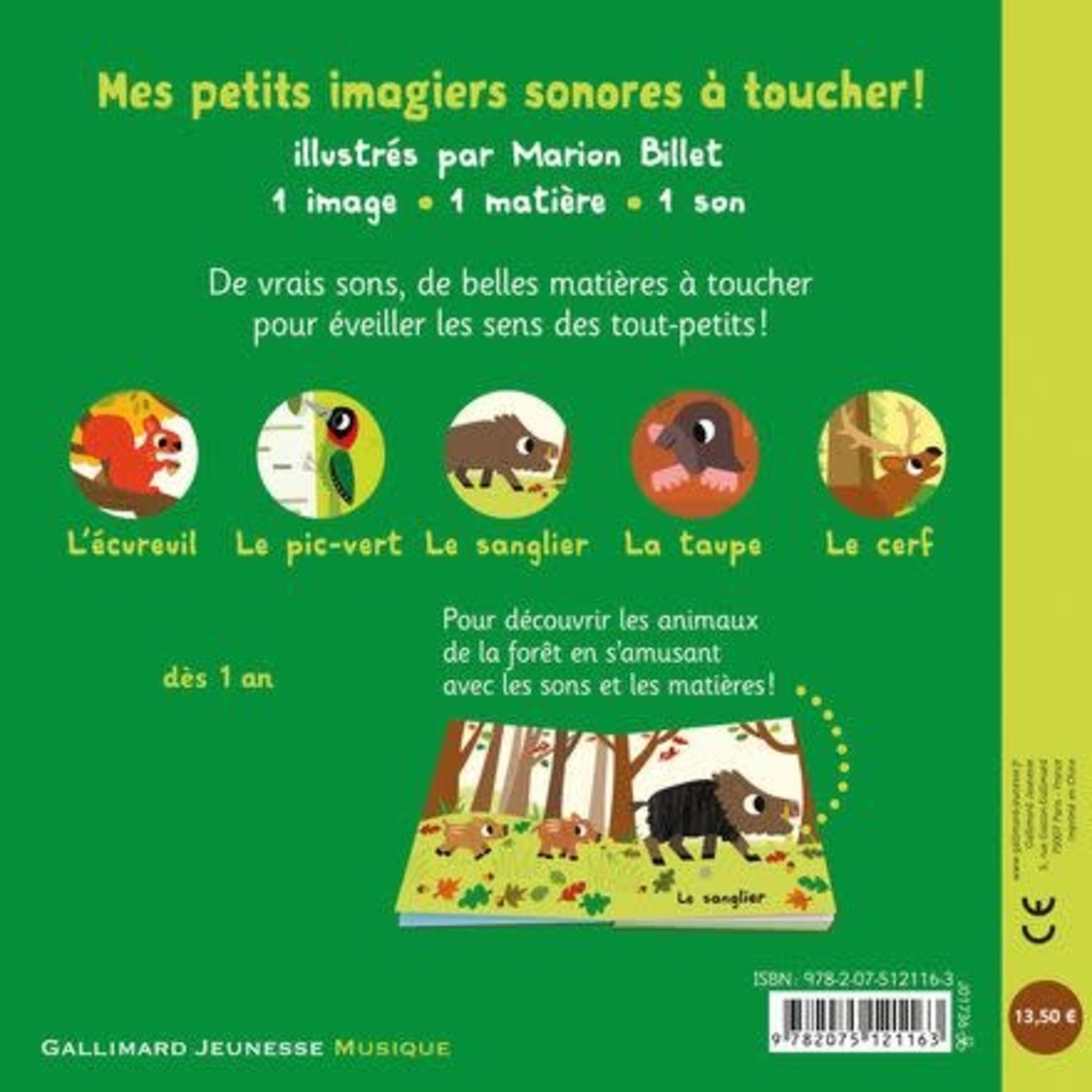 Gallimard jeunesse GALLIMARD JEUNESSE -  Mes imagiers sonores et tactiles - La forêt