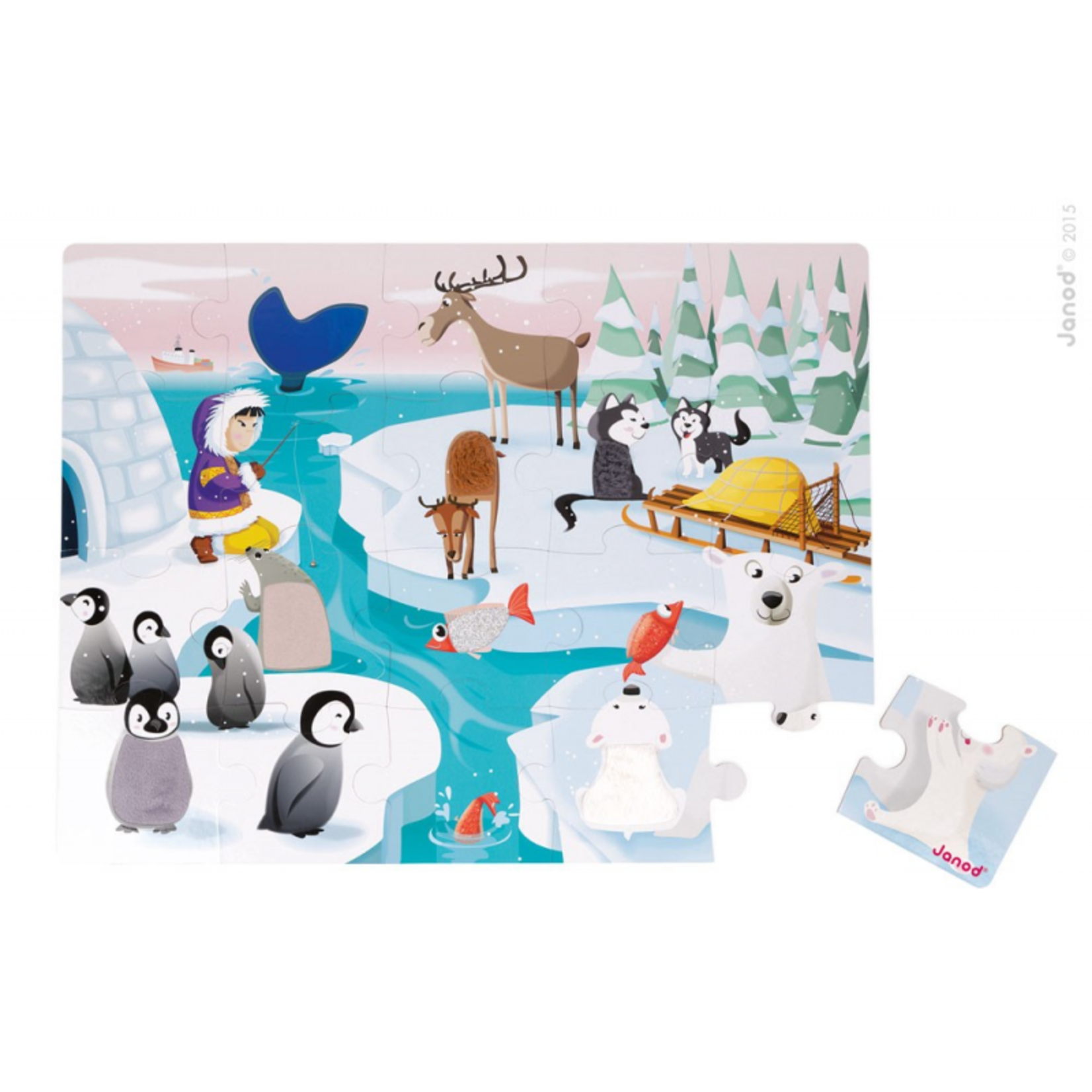 Janod JANOD - Tactile puzzle 'Life on ice' - 20 pieces