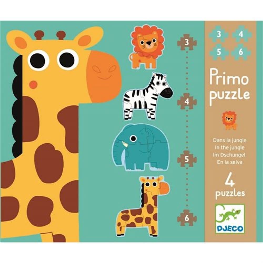 Puzzle Primo - Évolutif - 3-4-5-6 - Dès 2 ans - Jungle