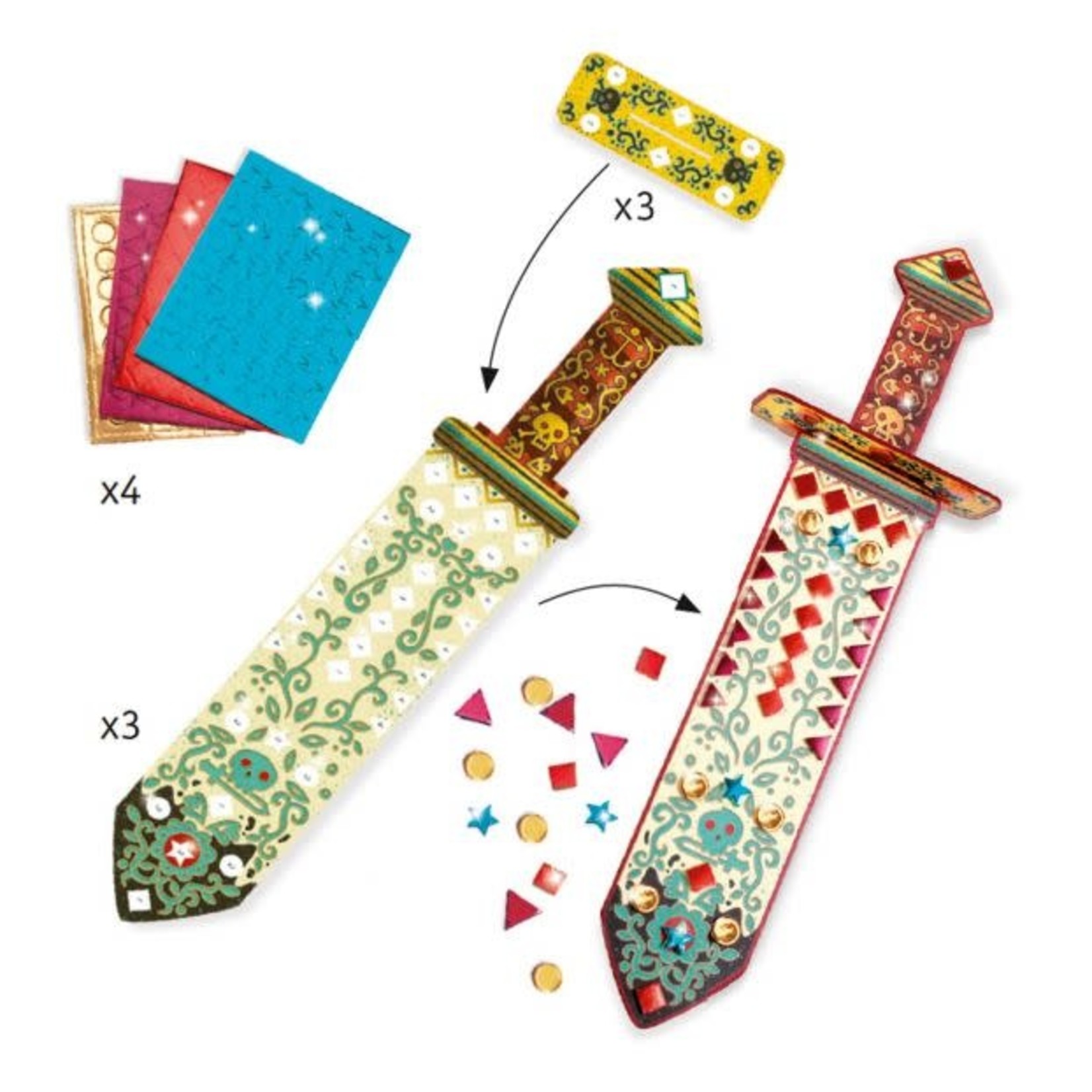 Djeco DJECO - DIY Sabres mosaïques à fabriquer 'Comme un pirate'