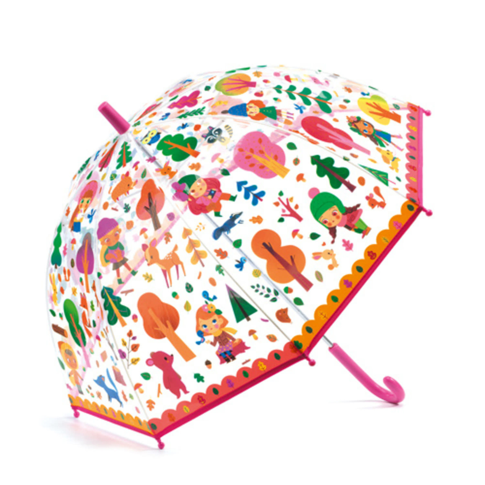 Djeco DJECO - Transparent Kid Sized Umbrella 'Forêt'